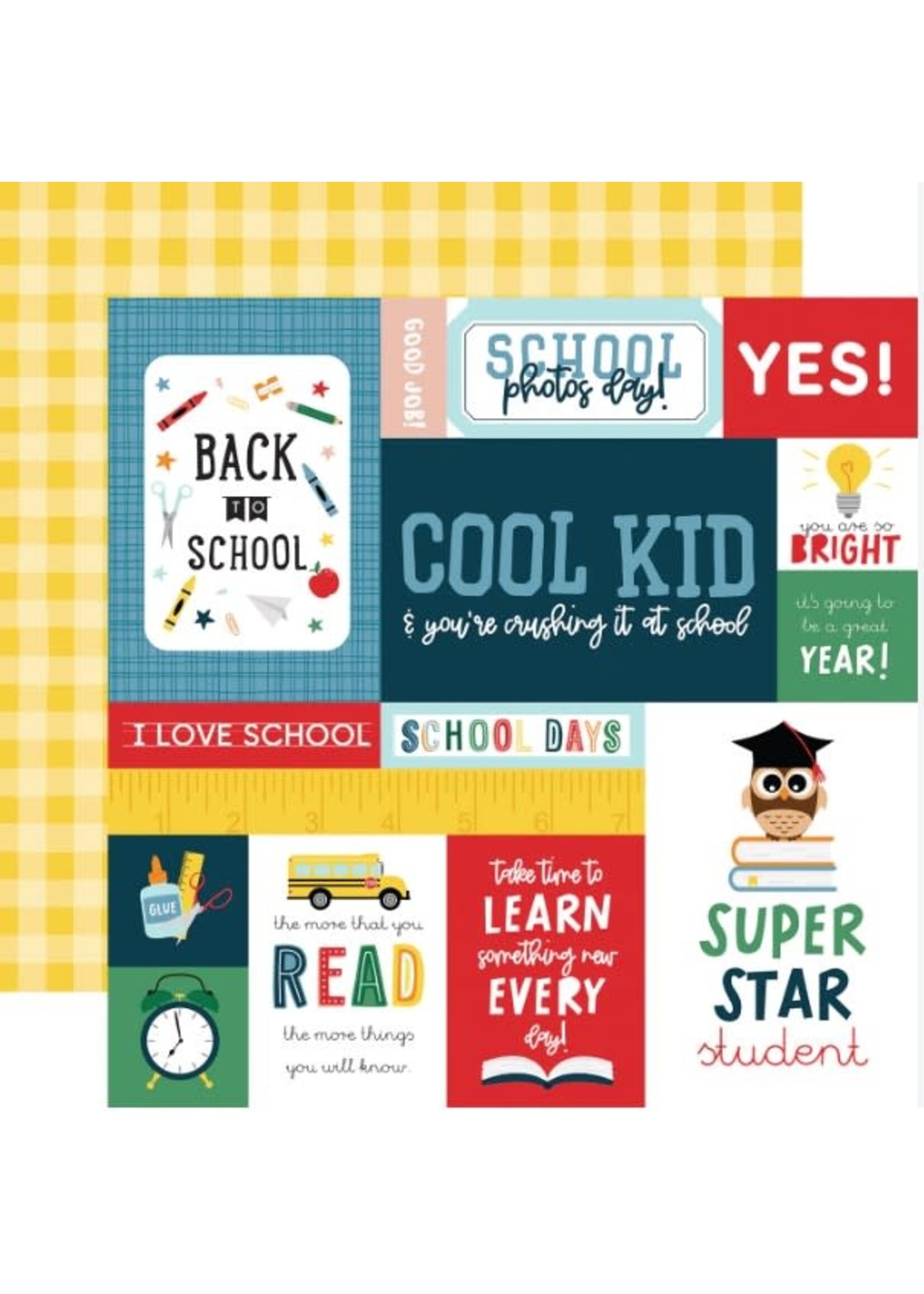 Echo Park Echo Park 12x12 First Day of School, Multi Journaling Card