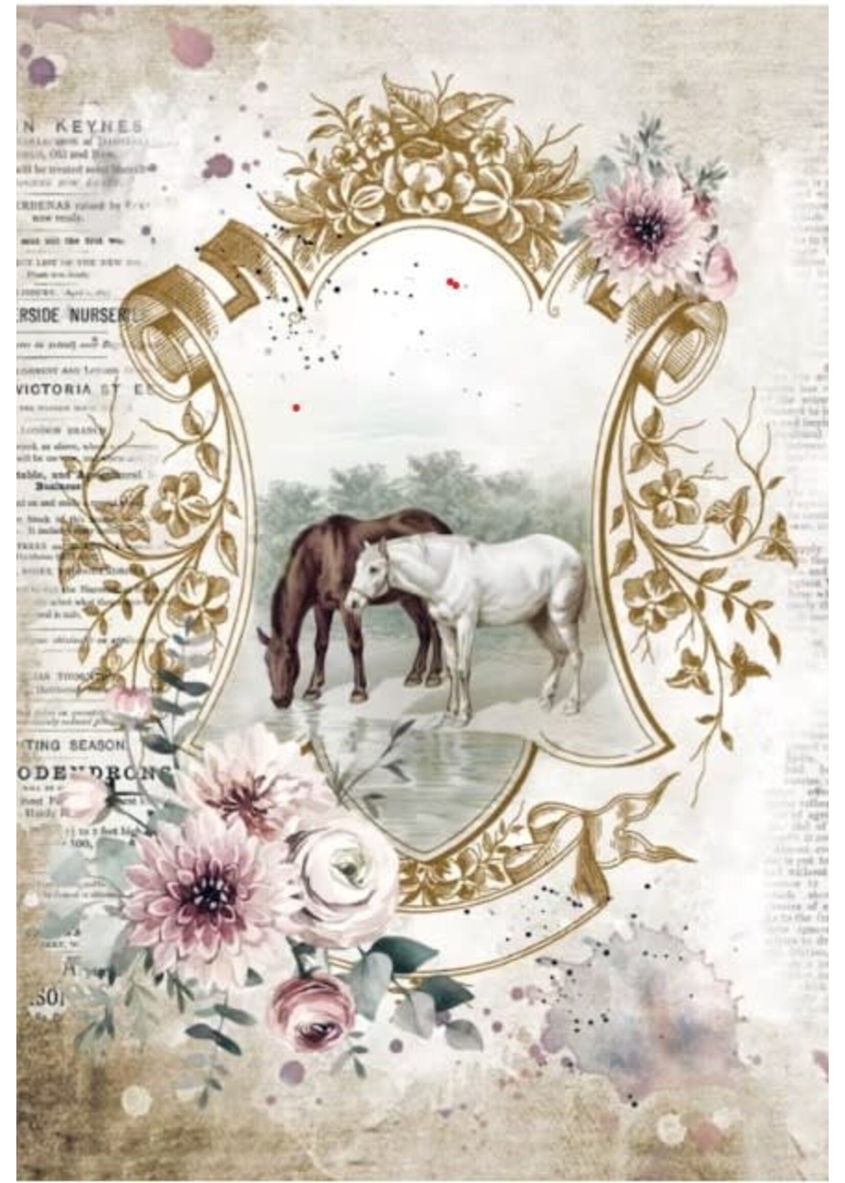Stamperia Rice Paper, Romantic Horses - Lake