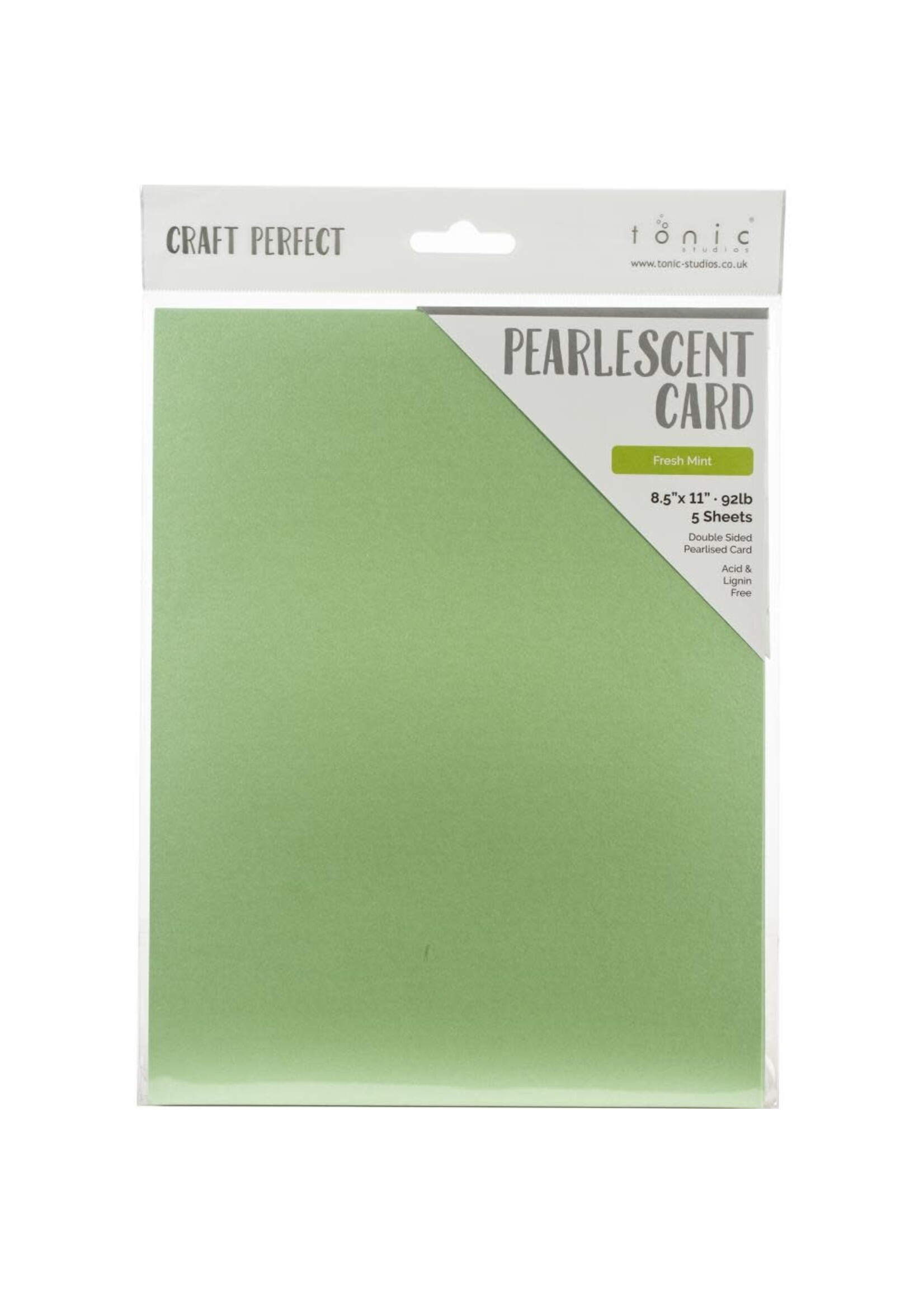Tonic Studios 8.5x11 Pearlescent Cardstock, Fresh Mint (Per Sheet)