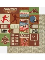 Authentique 12x12 Paper All Star Football, Football Sentiments