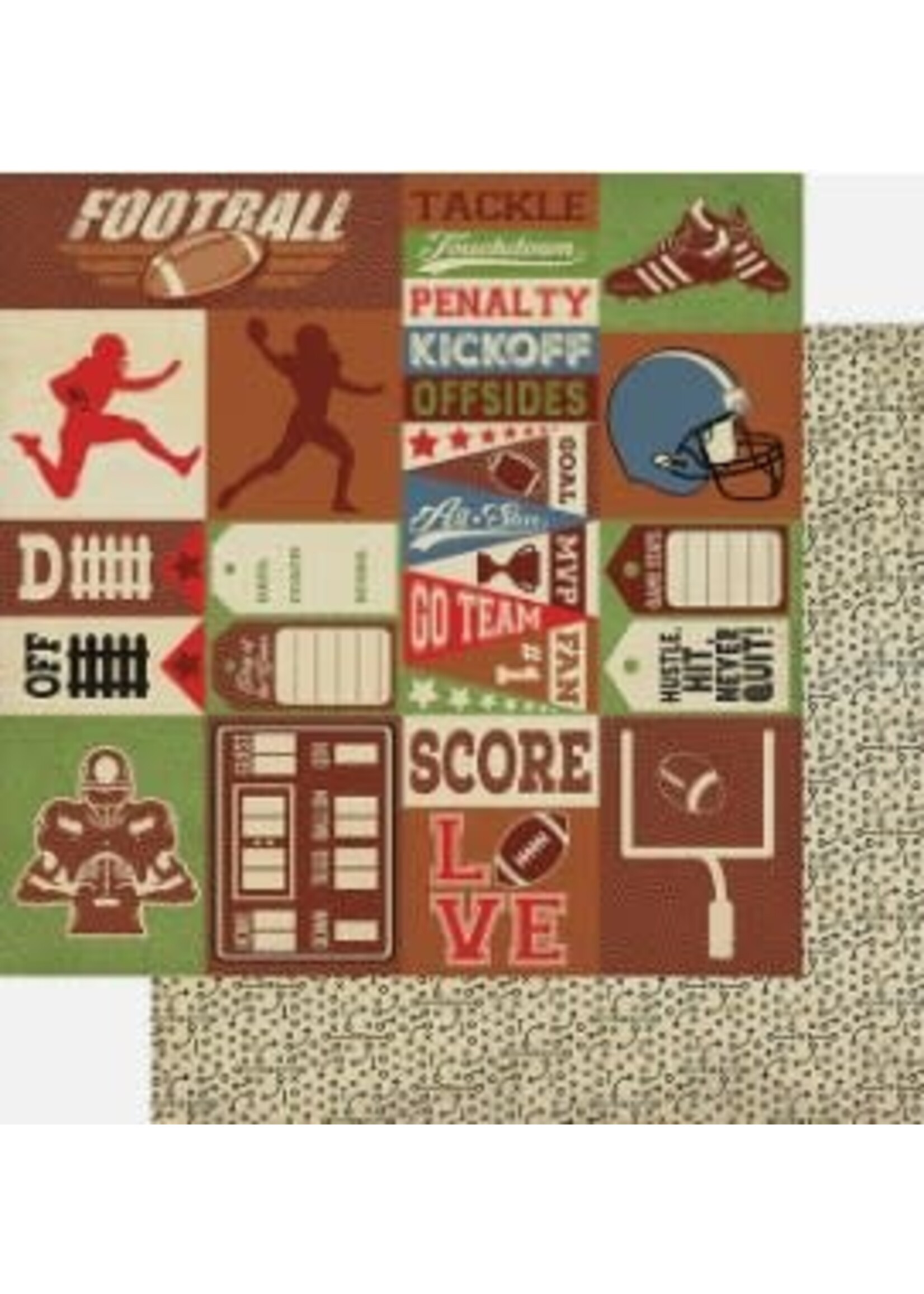 Authentique 12x12 Paper All Star Football, Football Sentiments