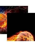 Reminisce Reminisce 12x12 Game Day Basketball, Basketball On Fire