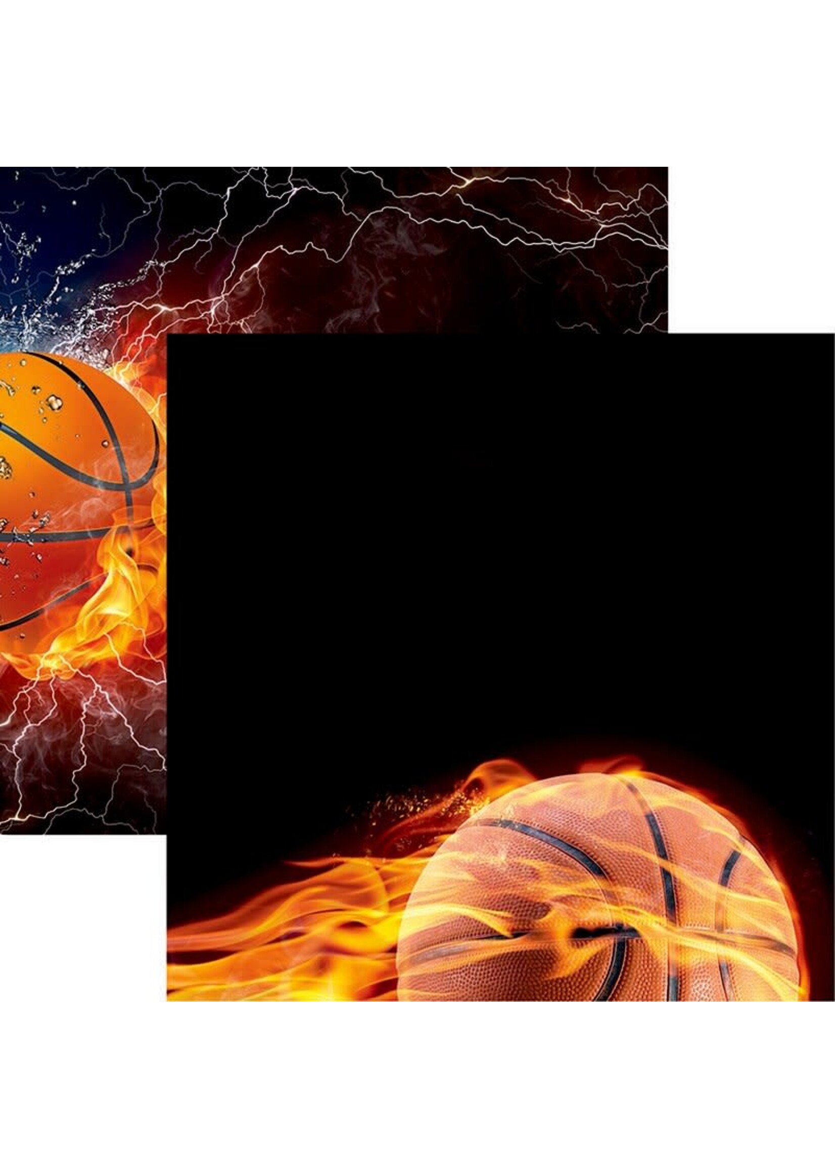 Reminisce Reminisce 12x12 Game Day Basketball, Basketball On Fire