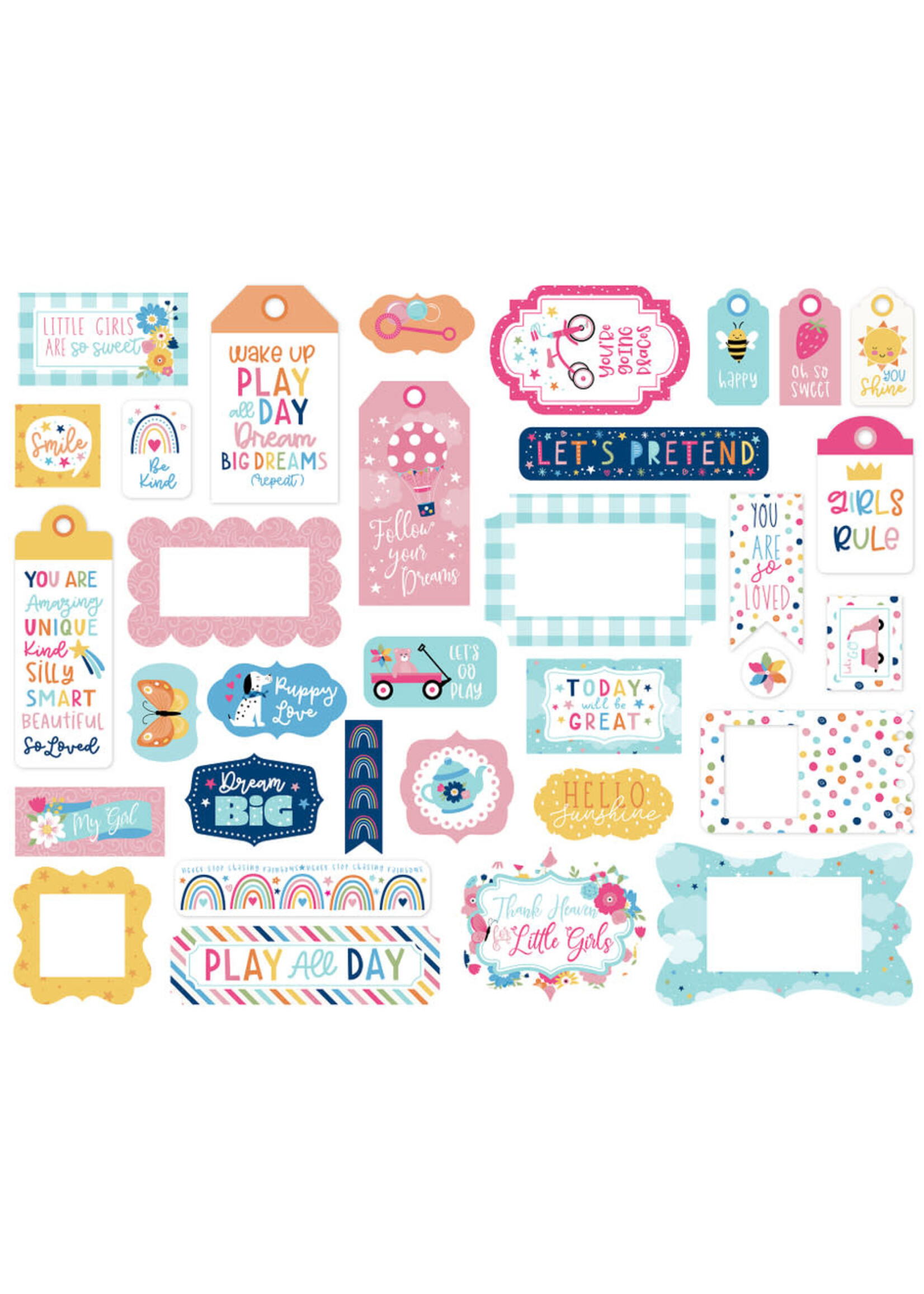 Echo Park Frames & Tags, Play All Day Girl