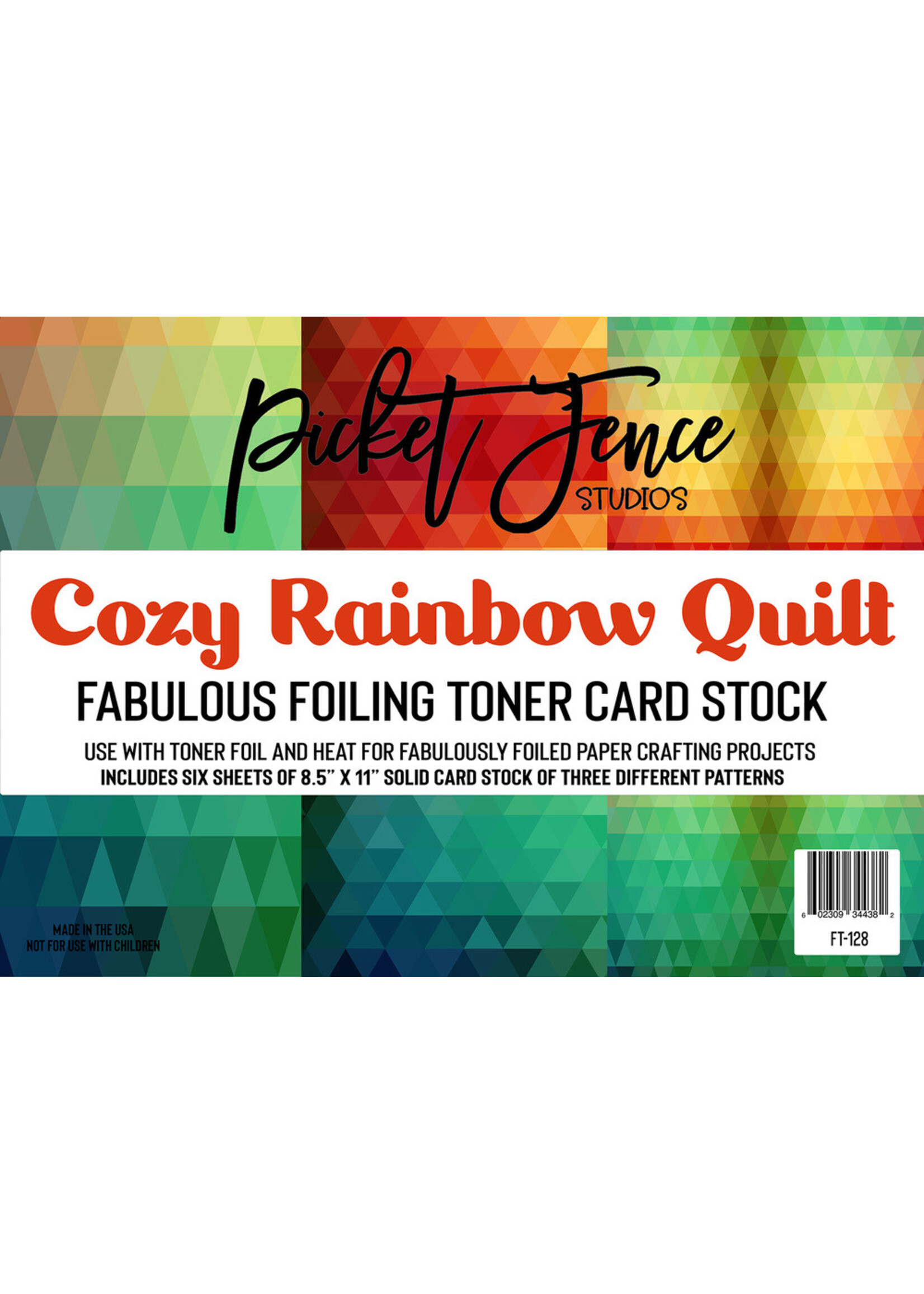 Picket Fence Studios Foiling Toner Cardstock, Cozy Rainbow Quilt