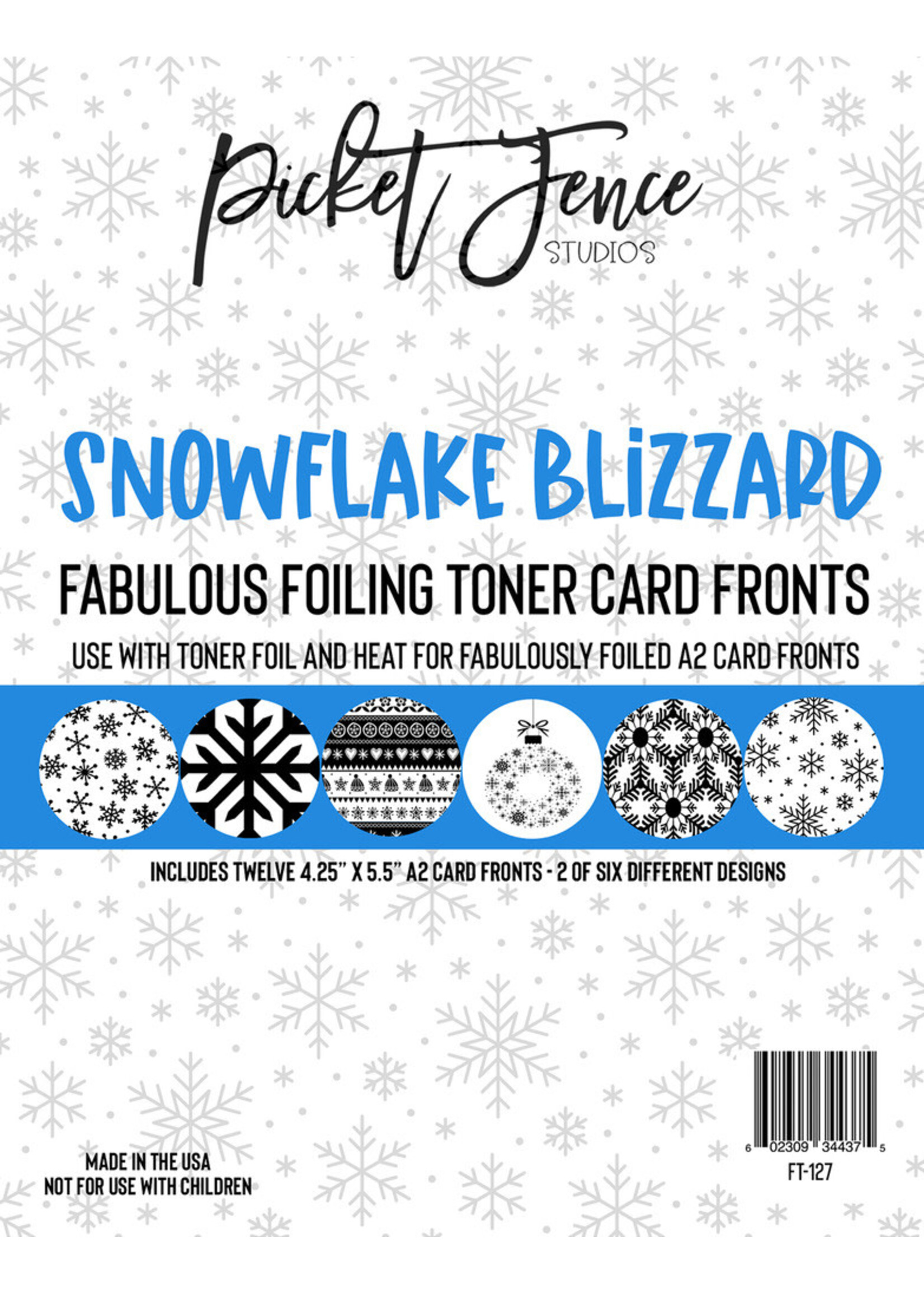 Picket Fence Studios Foiling Toner Card Fronts, Snowflake Blizzards
