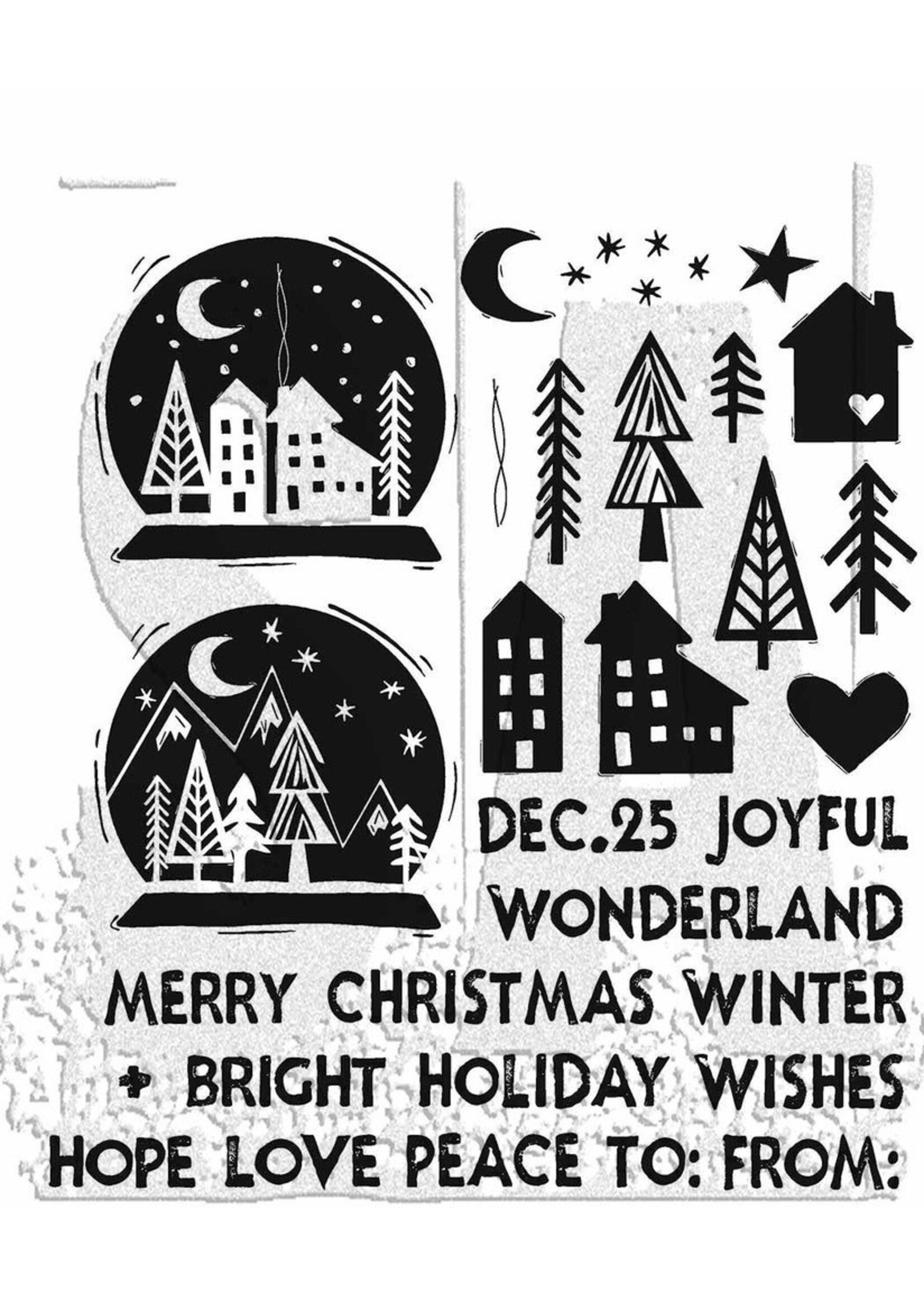 Stampers Anonymous Tim Holtz Cling Stamp, CMS472 Festive Print