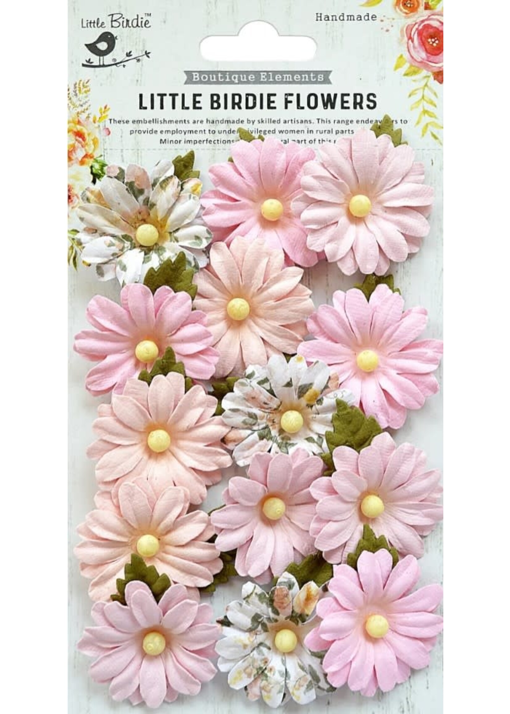 Little Birdie Embellishments, Flowers Valerie Pearl Pink