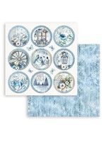 Stamperia 12x12 Blue Land,  Rounds