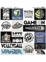 Reminisce 12X12 Sticker Sheet, Custom - Let's Play Volleyball