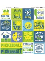 Reminisce 12X12 Sticker Sheet, Custom - Let's Play Pickleball