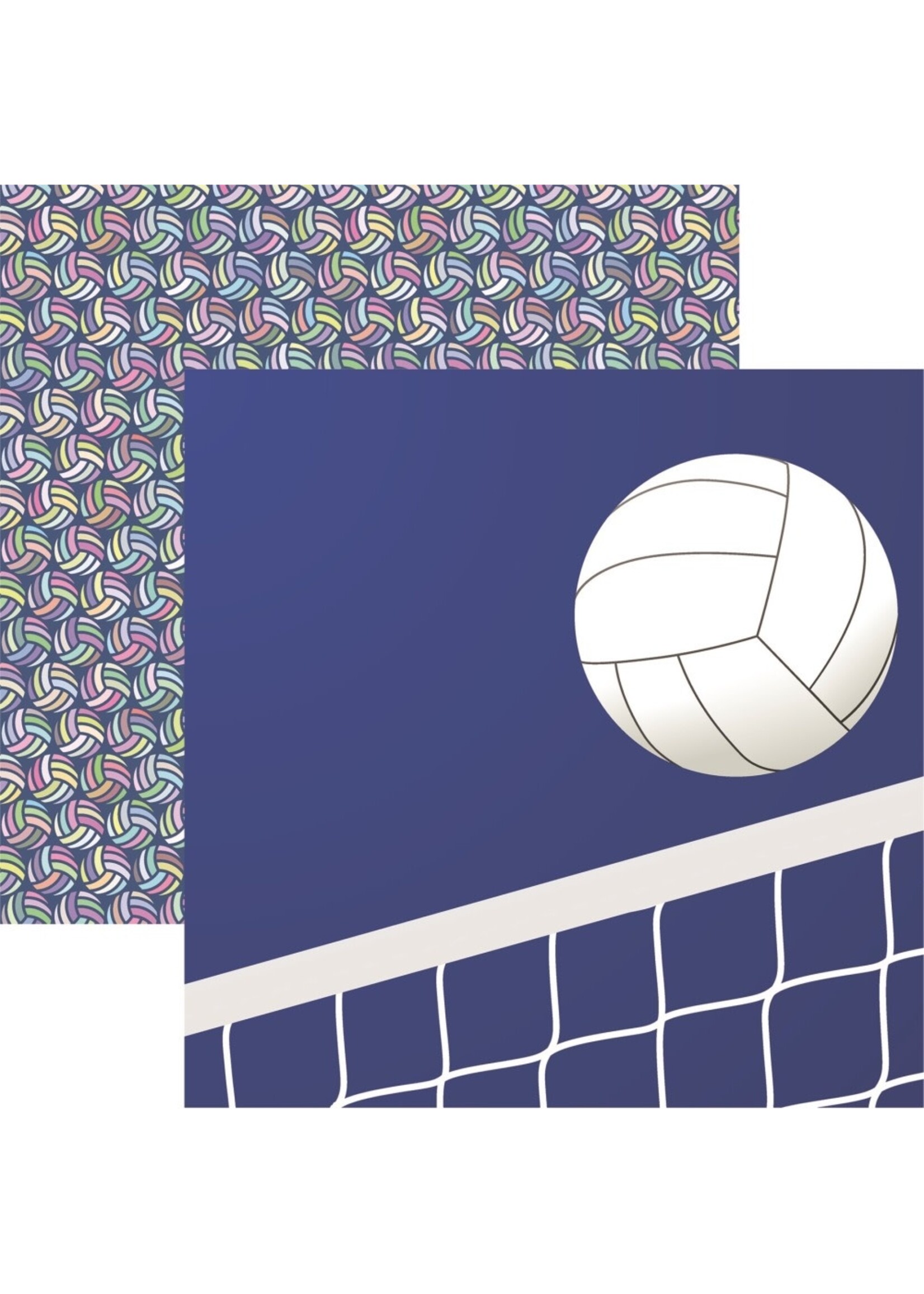 Reminisce 12X12 Patterned Paper, Let's Play Volleyball - Volleyball 3