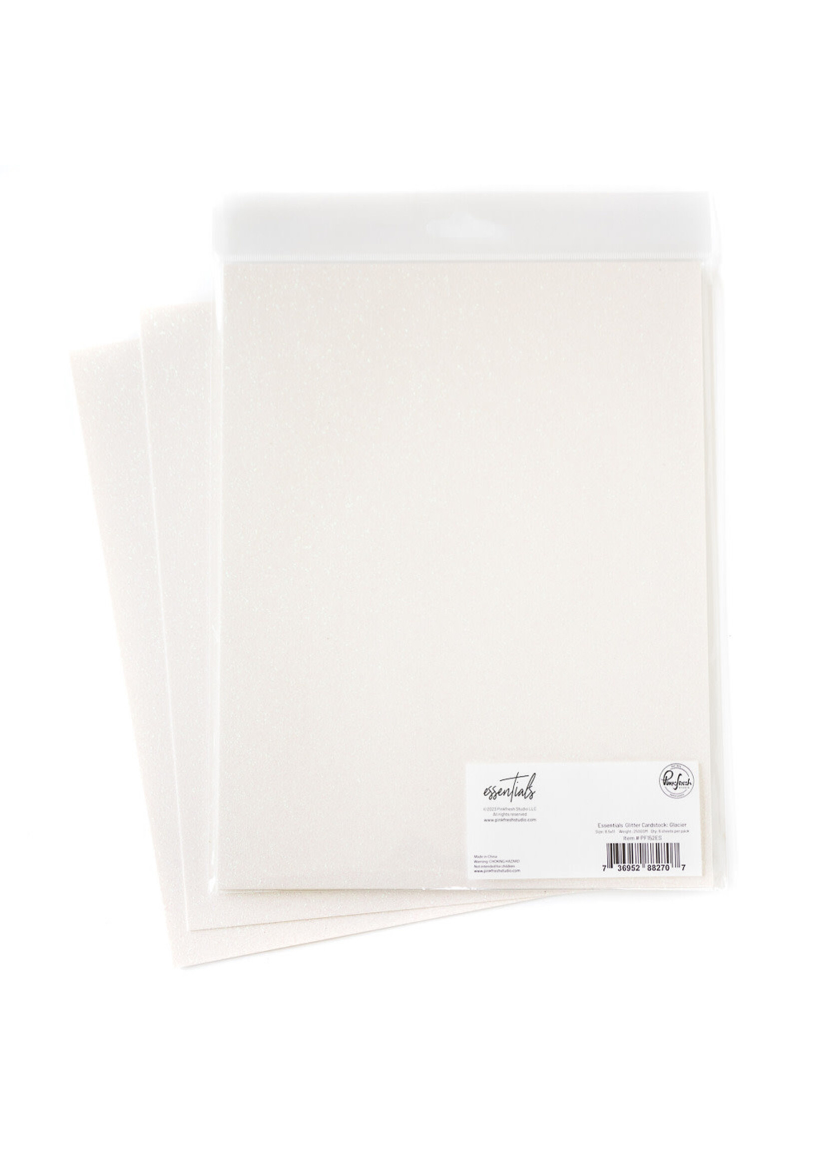 Pink Fresh Studio Pink Fresh Essentials Glitter Cardstock 8.5x11, Glacier (1)