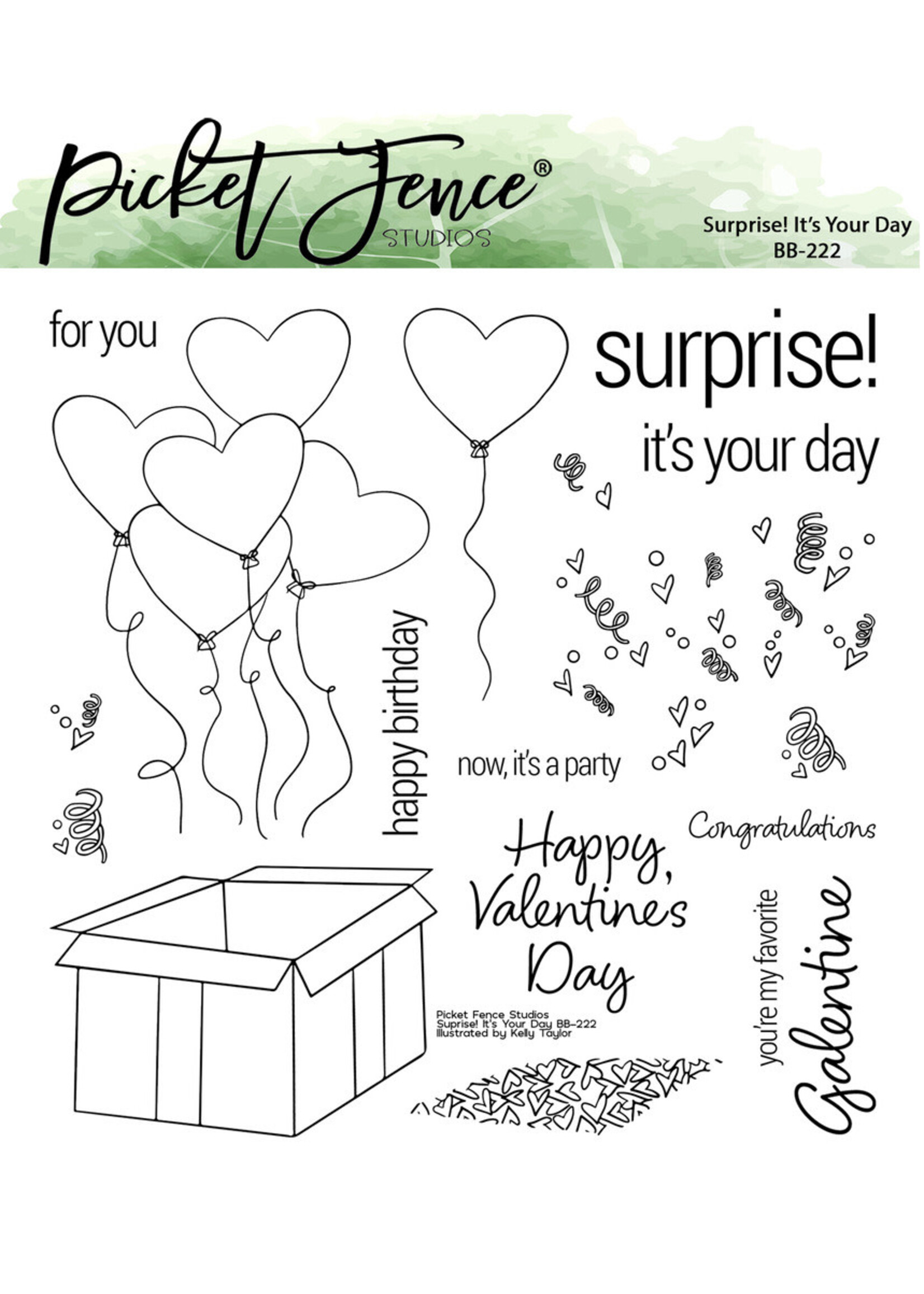 Picket Fence Studios Stamp, Surprise! It's Your Day