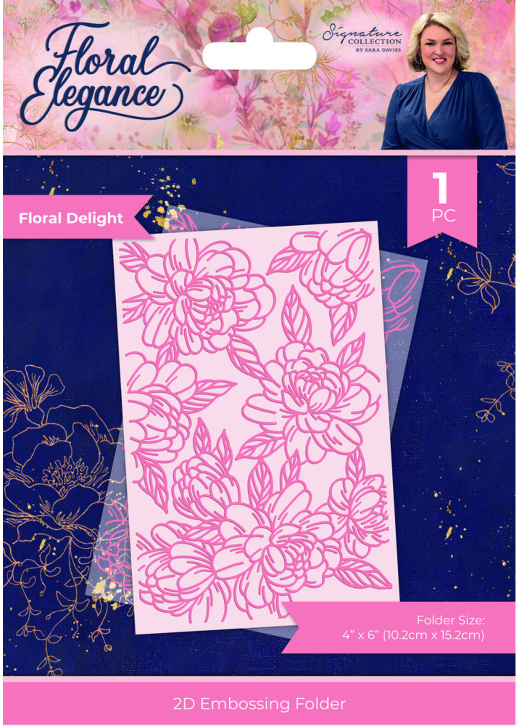 Crafter's Companion 2D Embossing Folder, Floral Delight