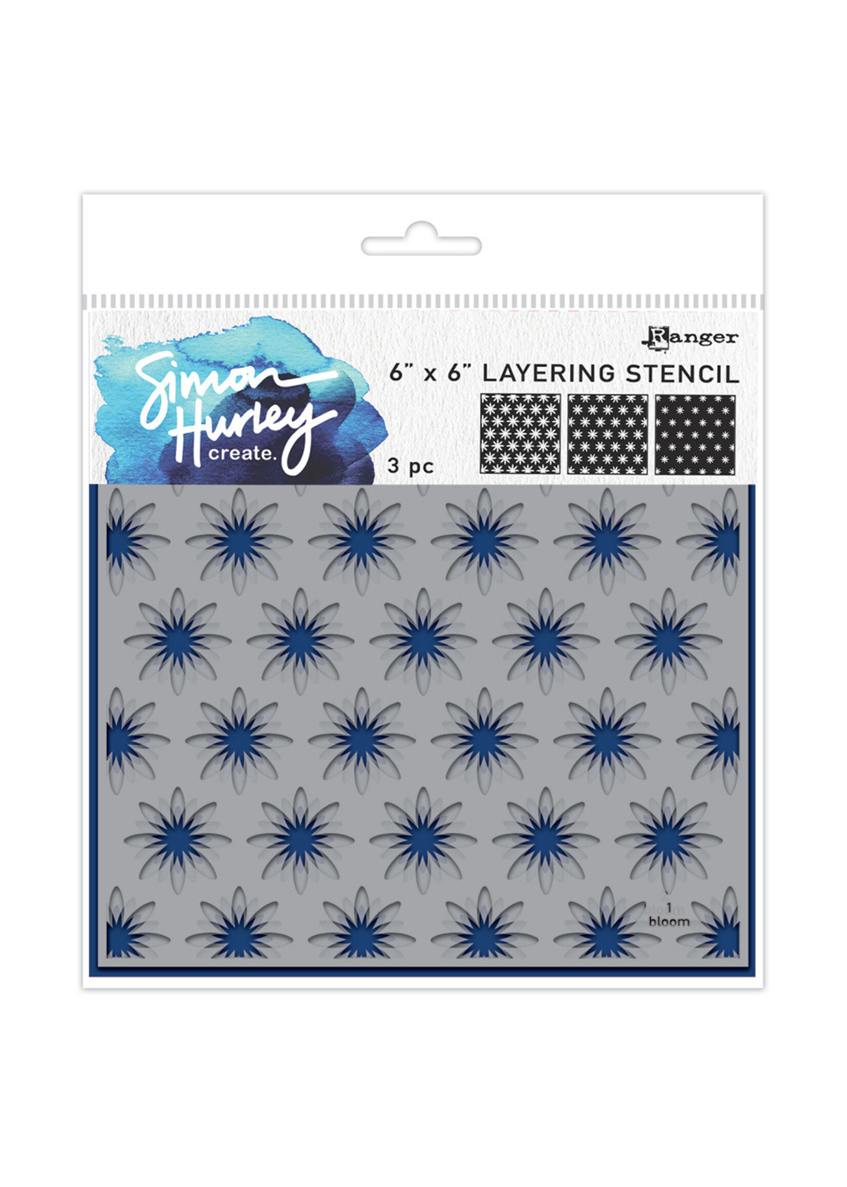 Ranger Simon Hurley Layering Stencil, in Bloom (3 pc)