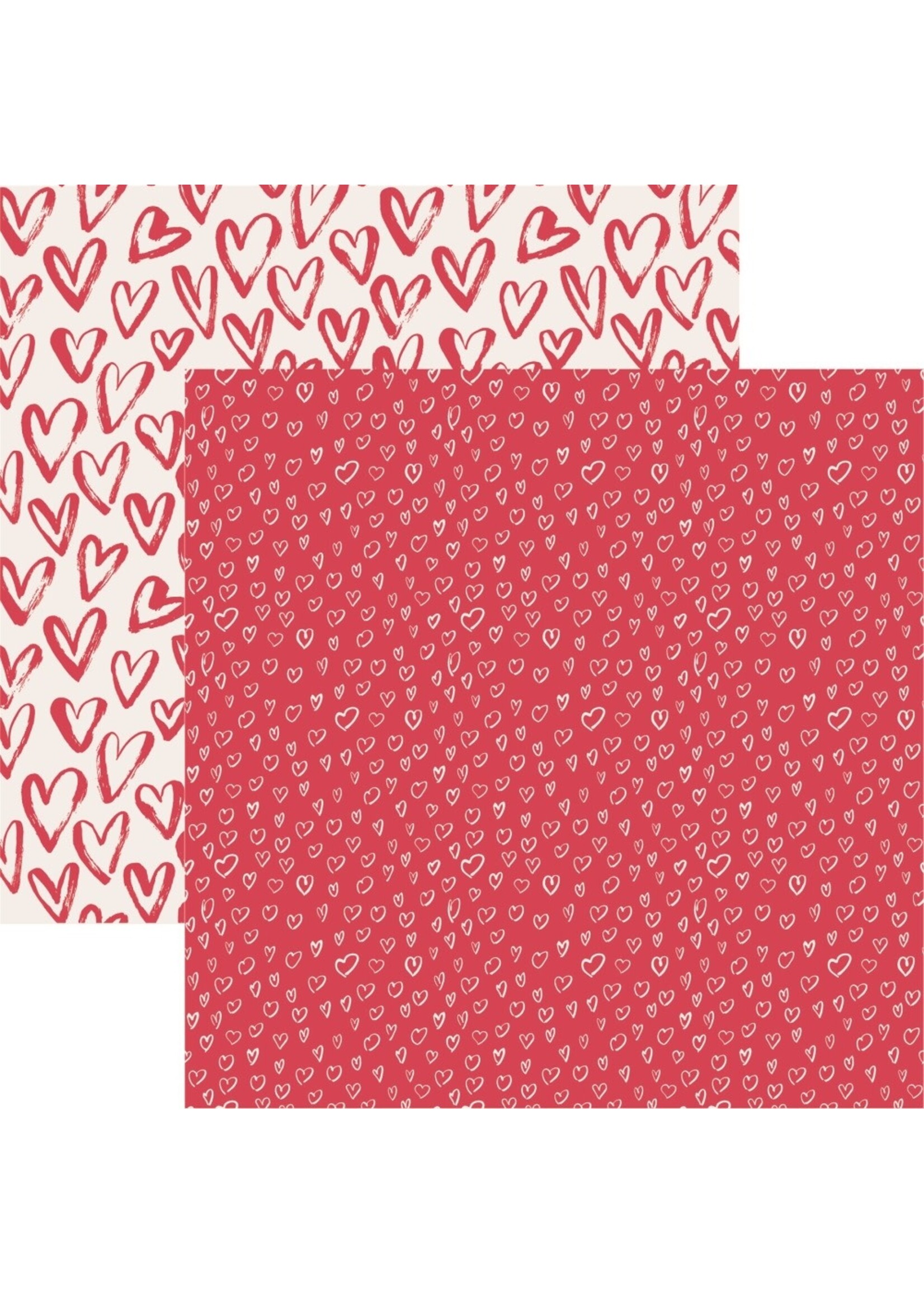 Reminisce 12x12 Patterned Paper, Be My Valentine - I Love You