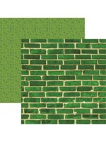 Reminisce Reminisce 12x12 Patterned Paper, Irish Kiss - Green Brick Wall