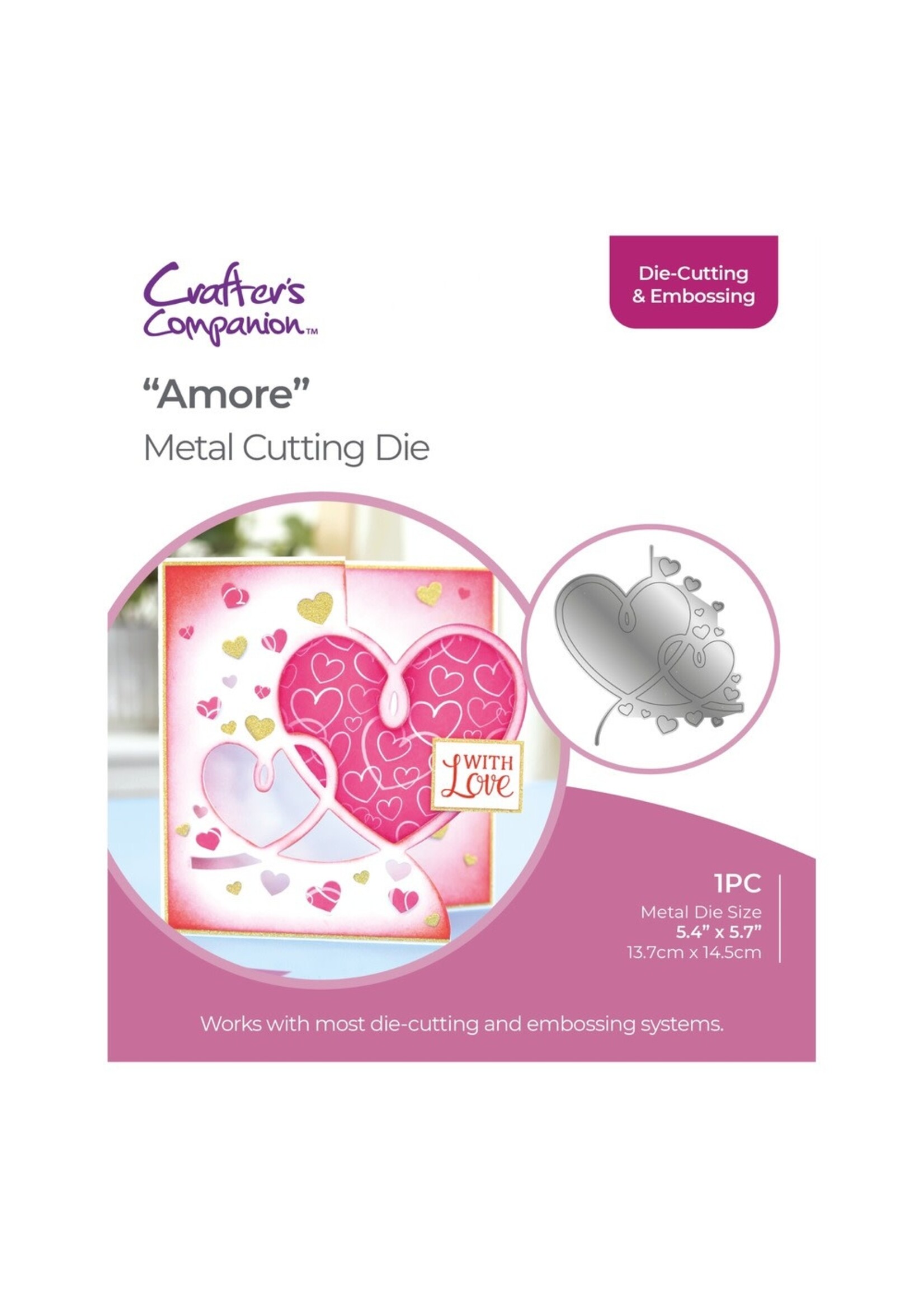 Crafter's Companion Crafter's Companion Create-a-Card Die, Amore