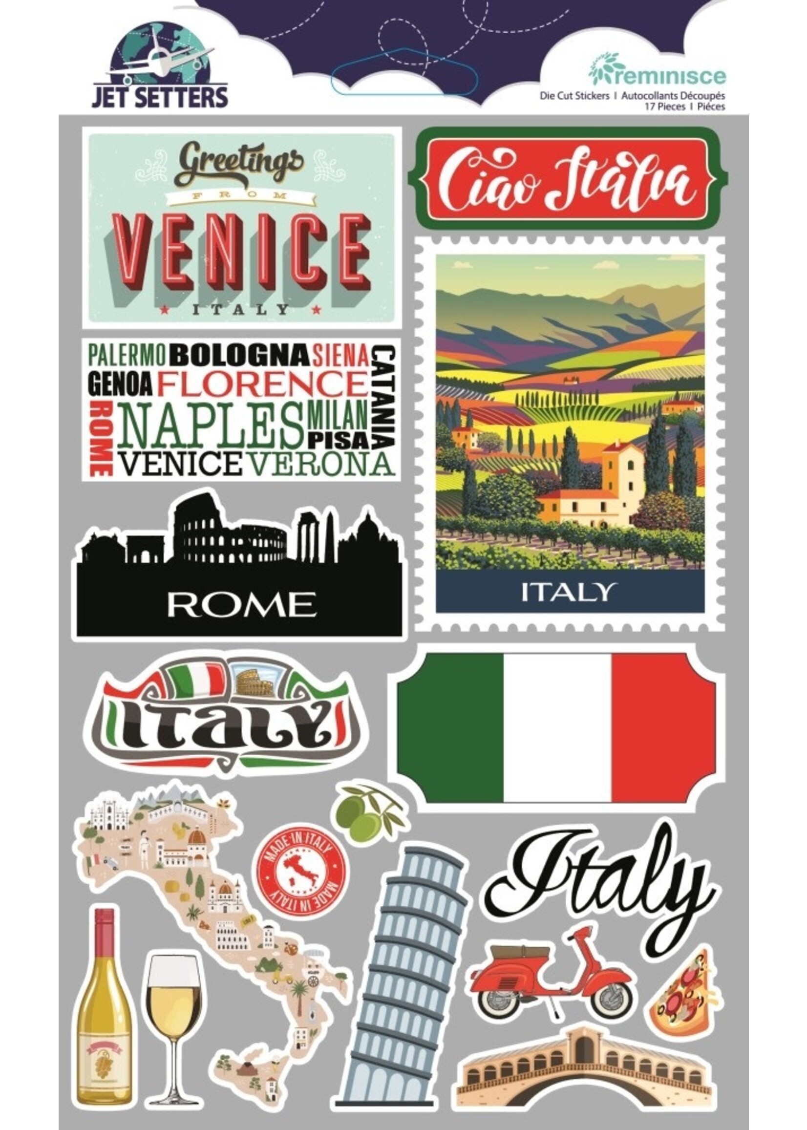 Reminisce 3D Stickers, Jet Setters - Italy