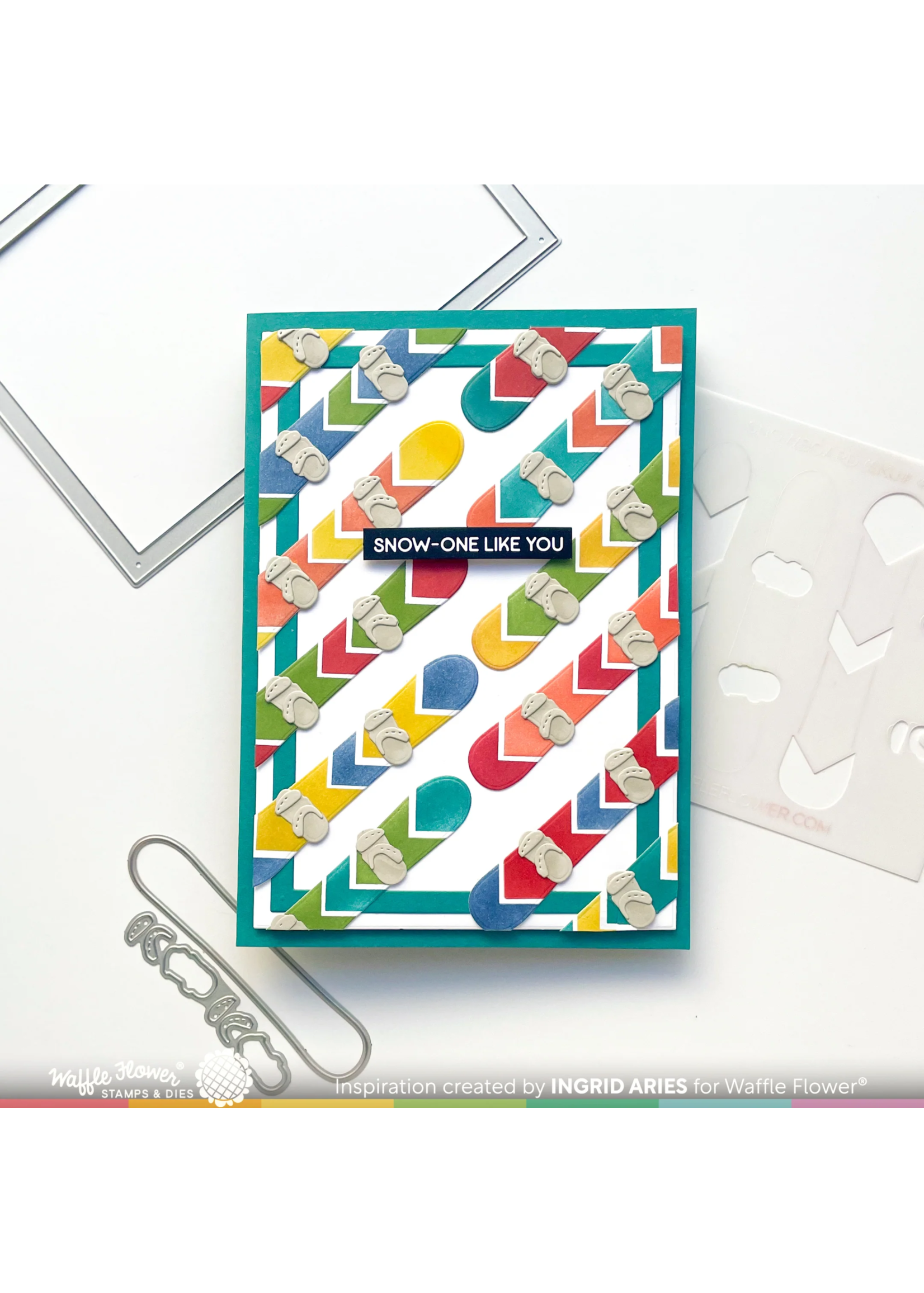 Waffle Flower Die, A7 Nesting Rectangle Frames