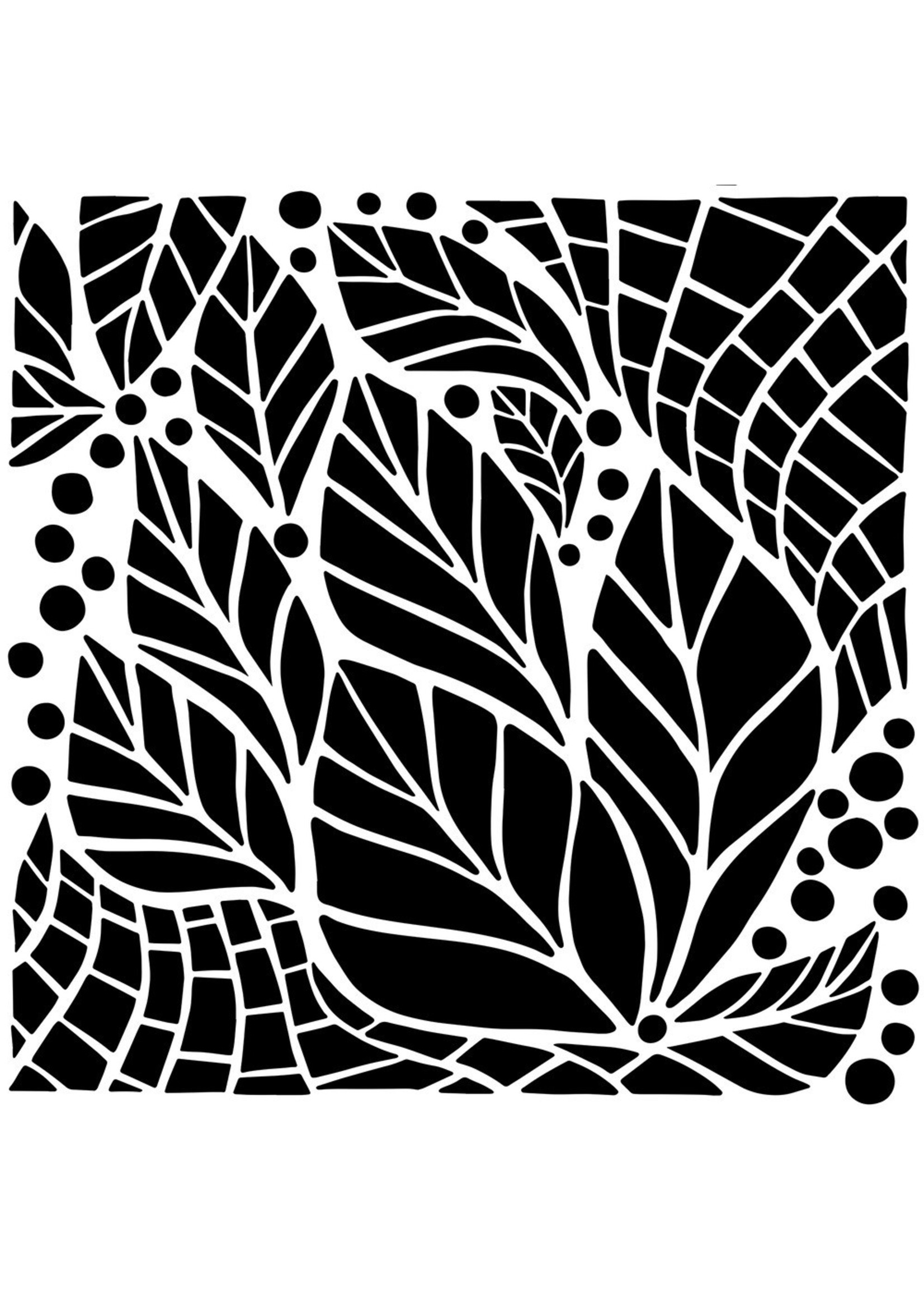 6x6 Stencil, Abstract Leaves