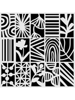 6x6 Stencil, Botanical Rectangles