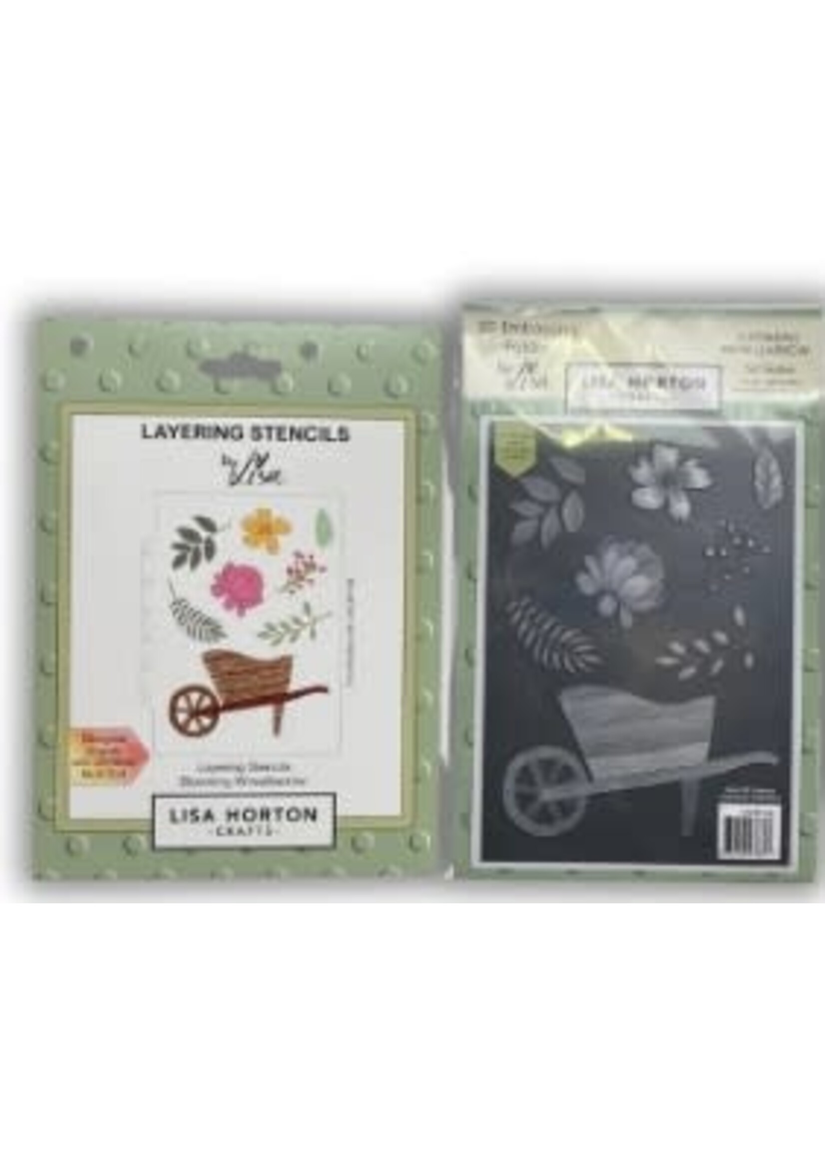 Lisa Horton Crafts Embossing Folder & Layering Stencil  Bundle, Blooming Wheelbarrow