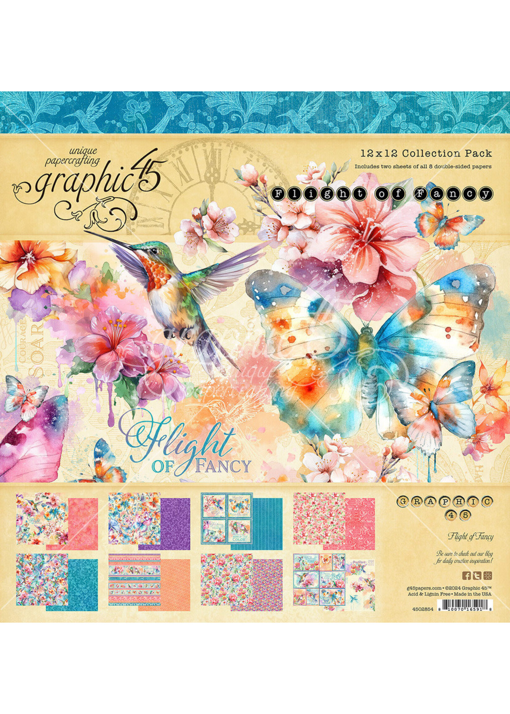 Graphic 45 12x12 Collection Pack, Flight of Fancy