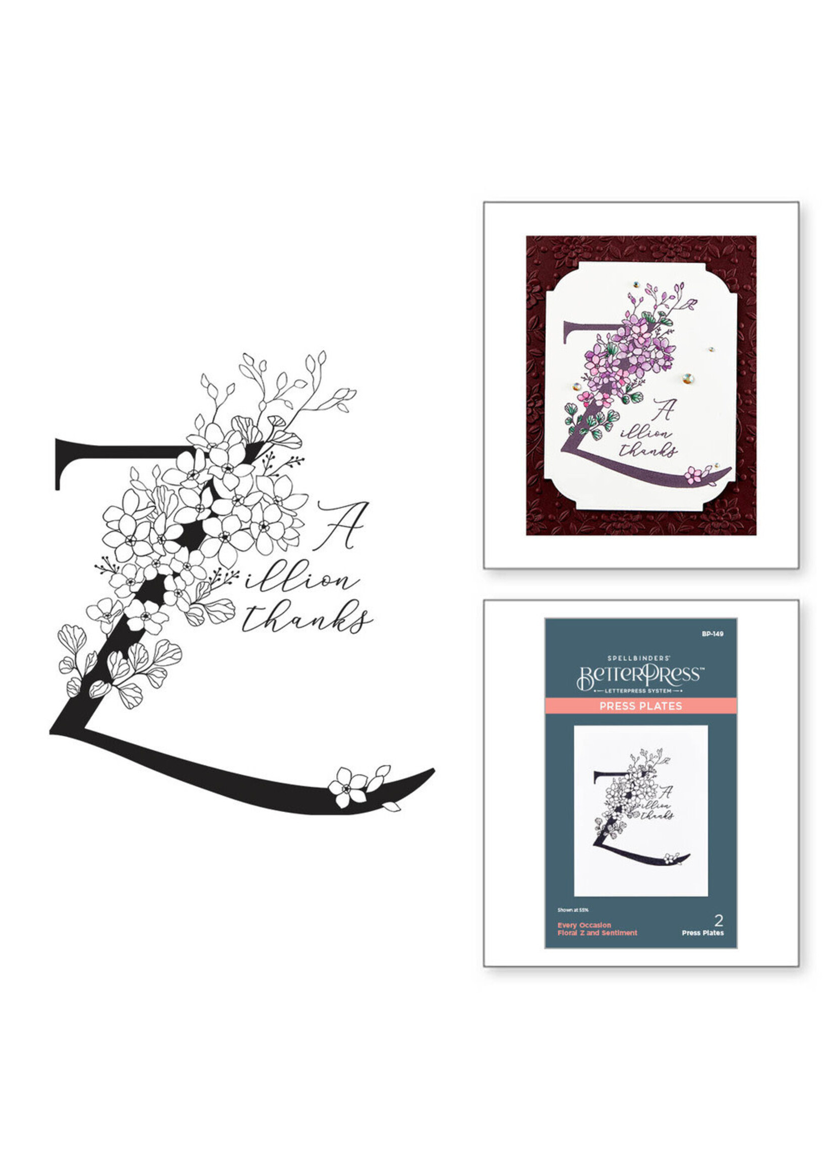Spellbinders BP, Floral Z and Sentiment Press Plate