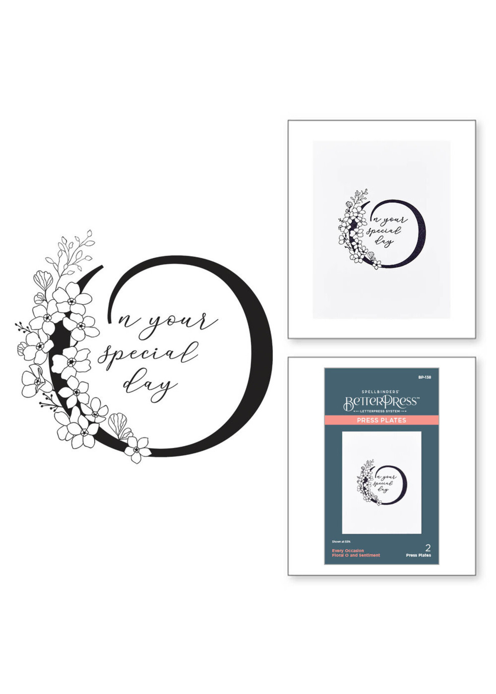 Spellbinders BetterPress, Floral O and Sentiment Press Plate