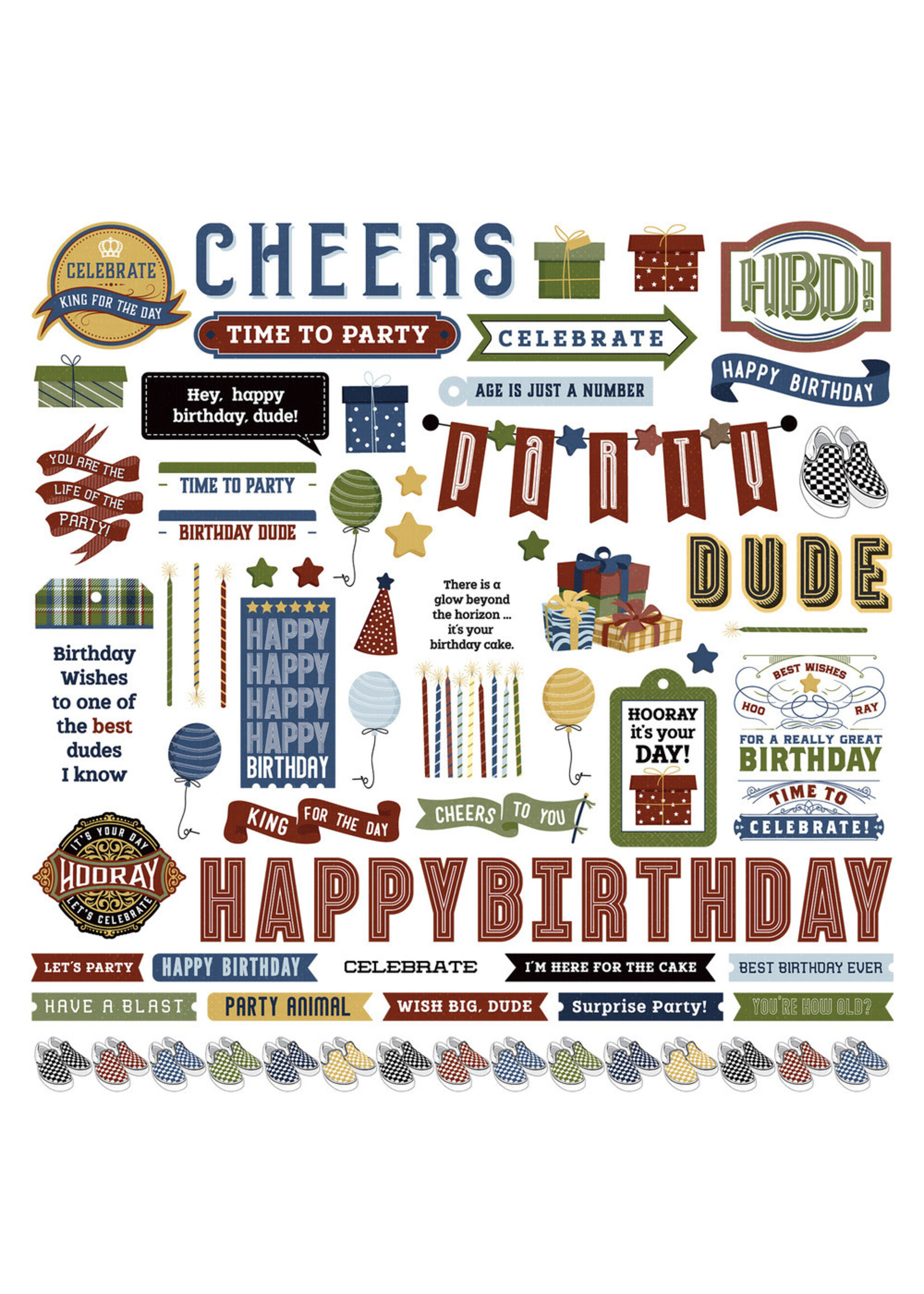 PhotoPlay PhotoPlay 12x12 Element Sticker Sheet, Birthday Bash