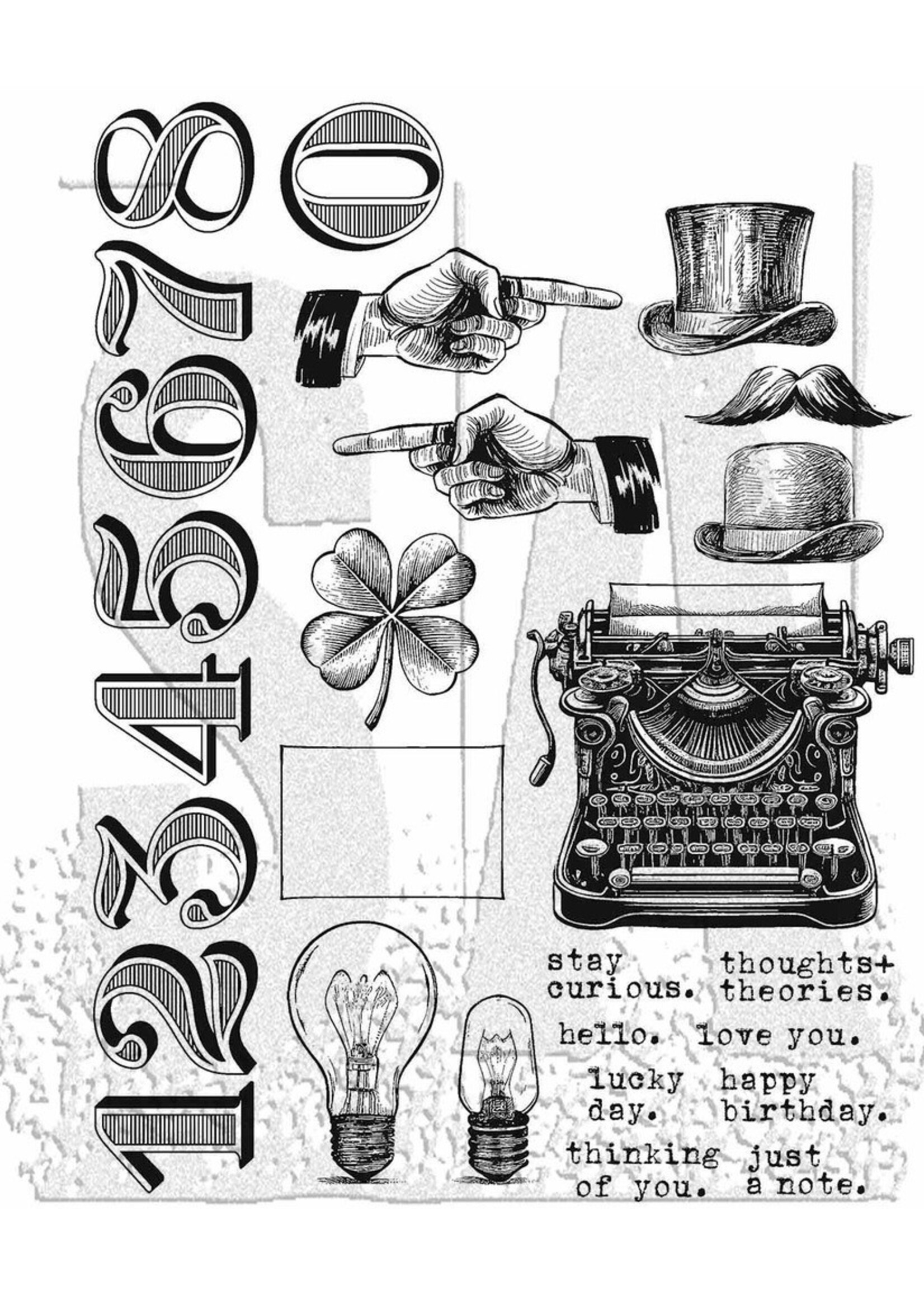 Stampers Anonymous Tim Holtz Cling Stamp, CMS482 Curiosity Shop
