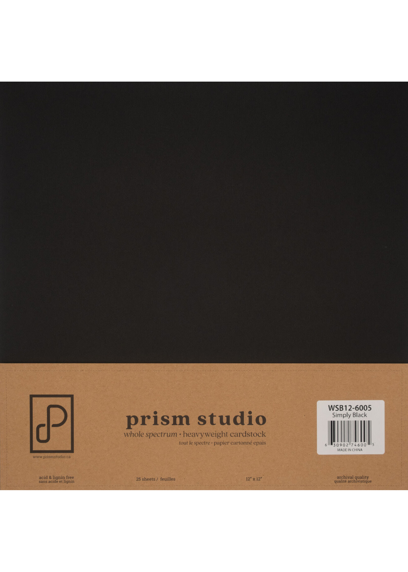 Prism Studio Prism Studio 12X12  Smooth Cardstock 92lb, Simply Black