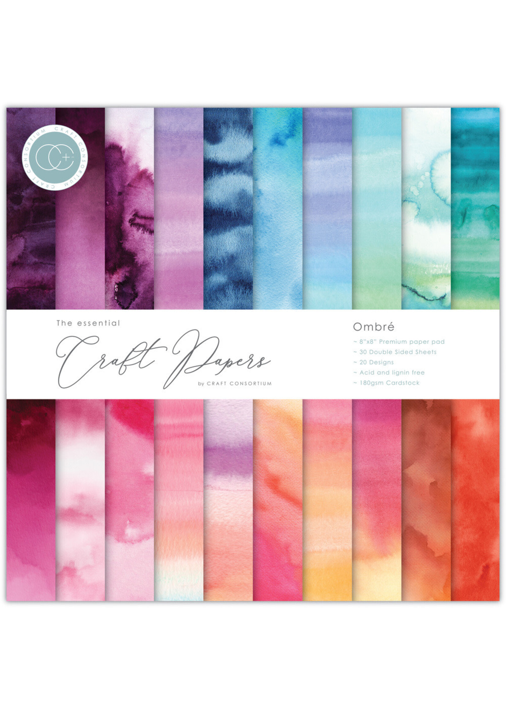 Craft Consortium 8x8 Paper Pad, Ombre