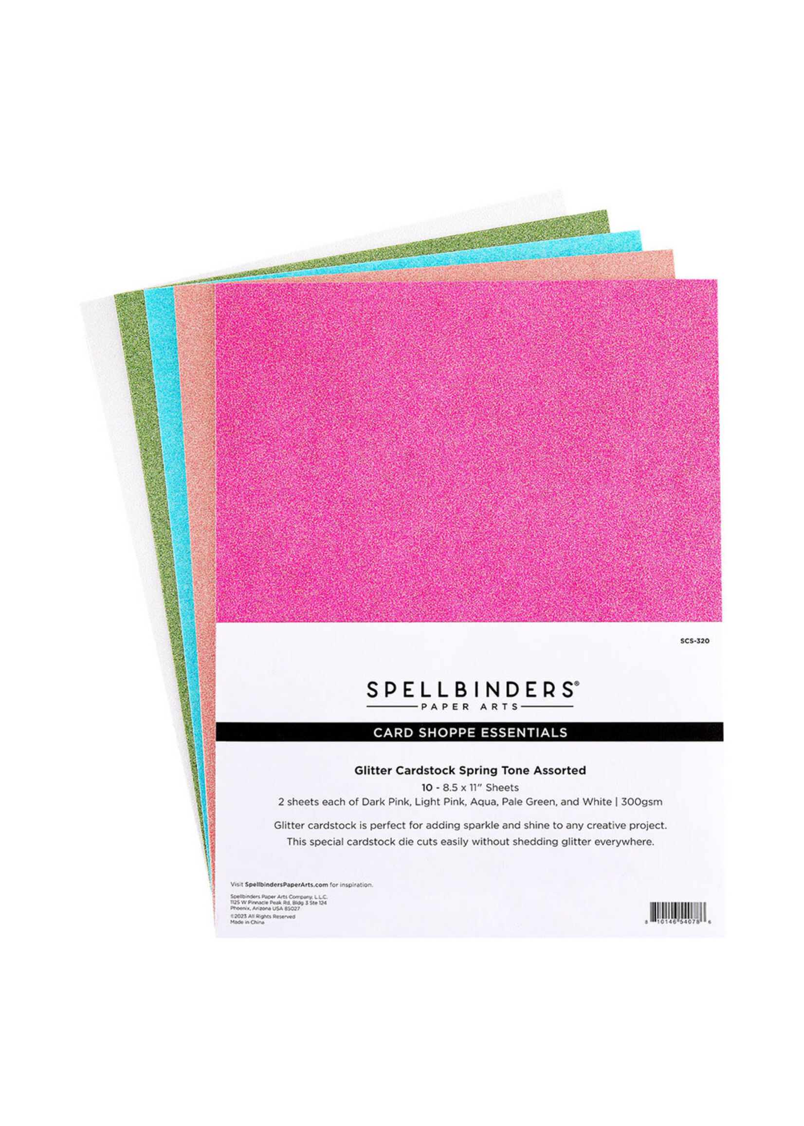 Spellbinders Glitter Cardstock Assorted, Spring Tone