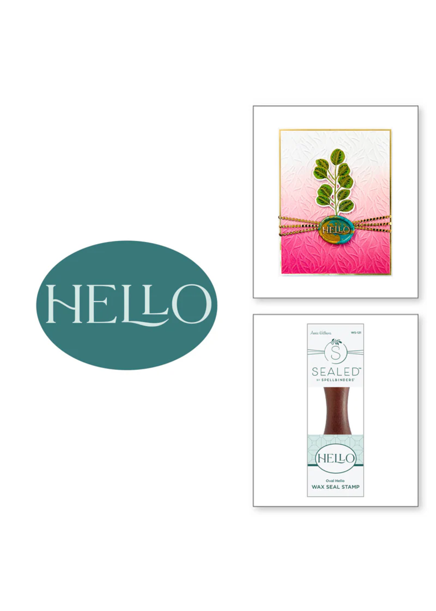 Spellbinders Spellbinders Wax Seal Stamp, Oval Hello