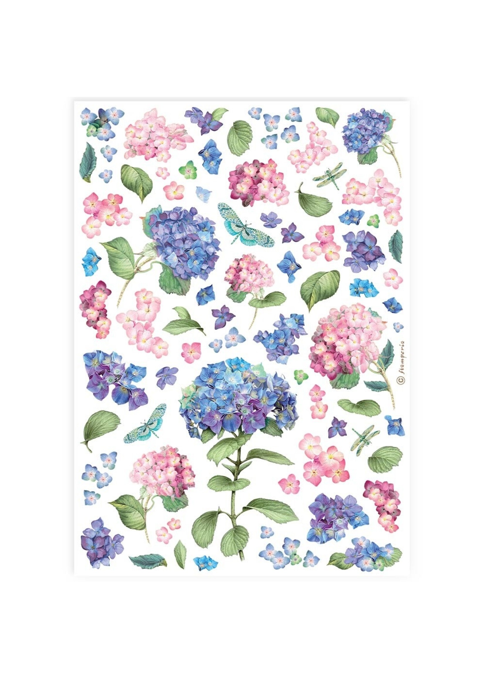 Stamperia Rice Paper, Hortensia
