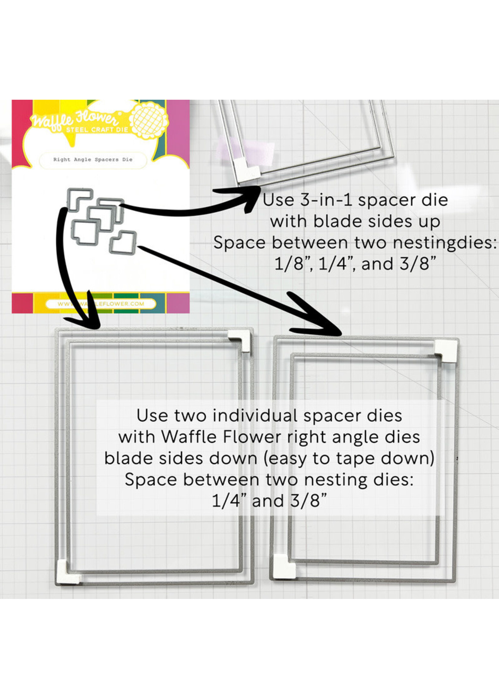 Waffle Flower Waffle Flower Die,  Right Angle Spacers