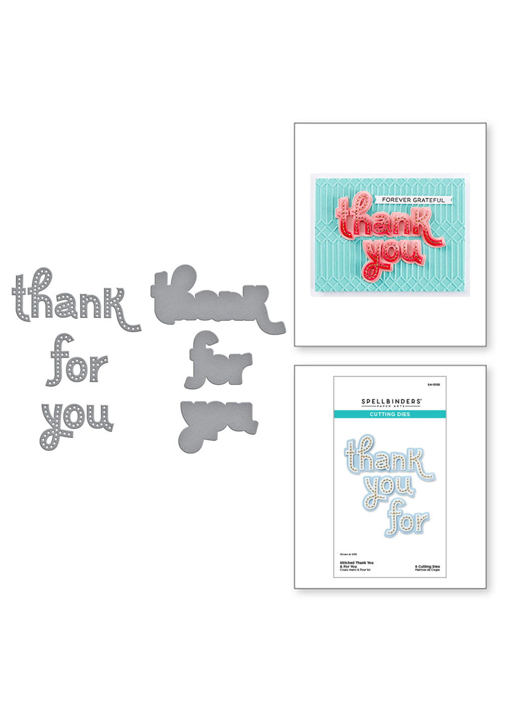 Spellbinders Spellbinders Die, Stitched Thank You & For You