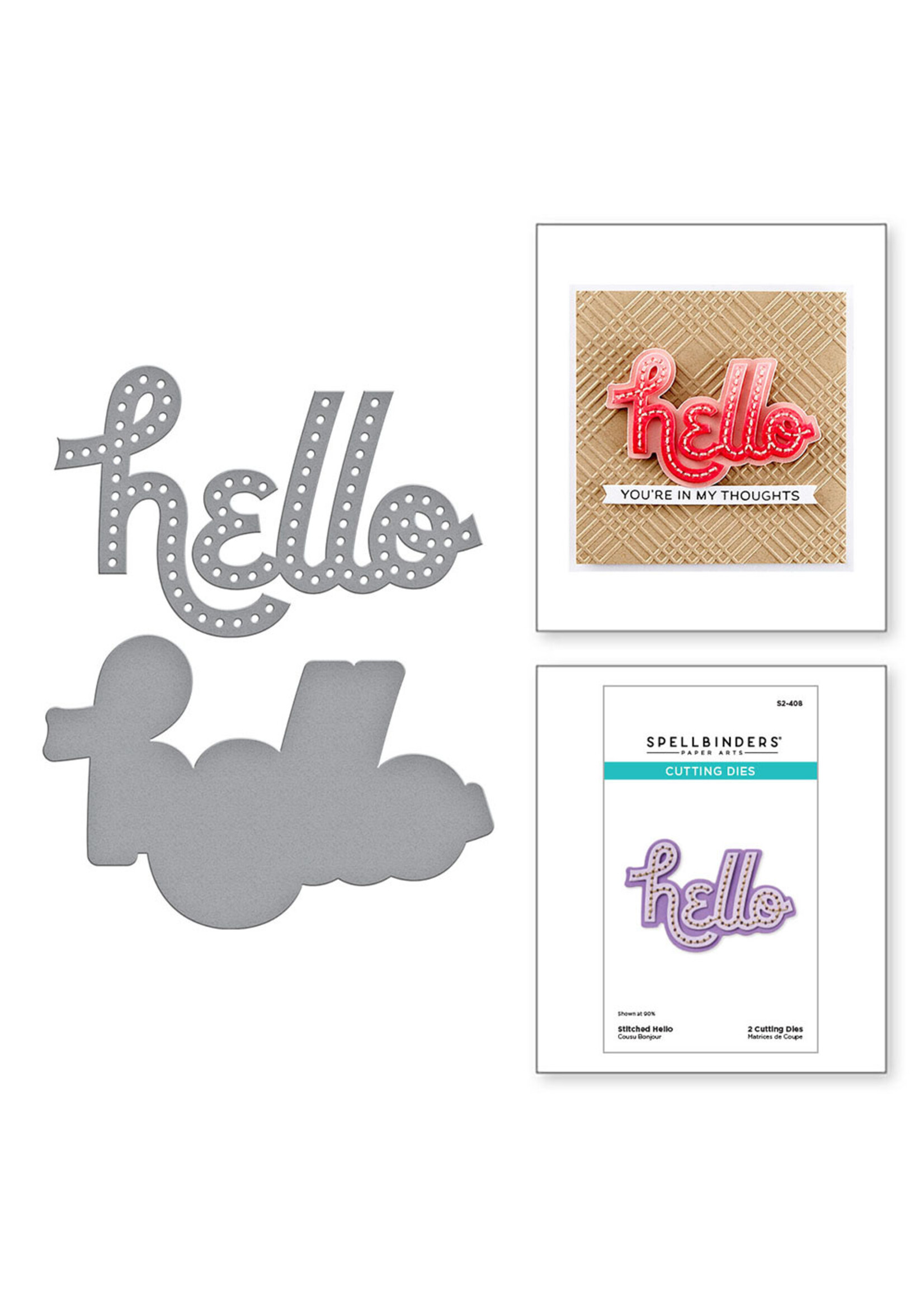 Spellbinders Die, Stitched Hello