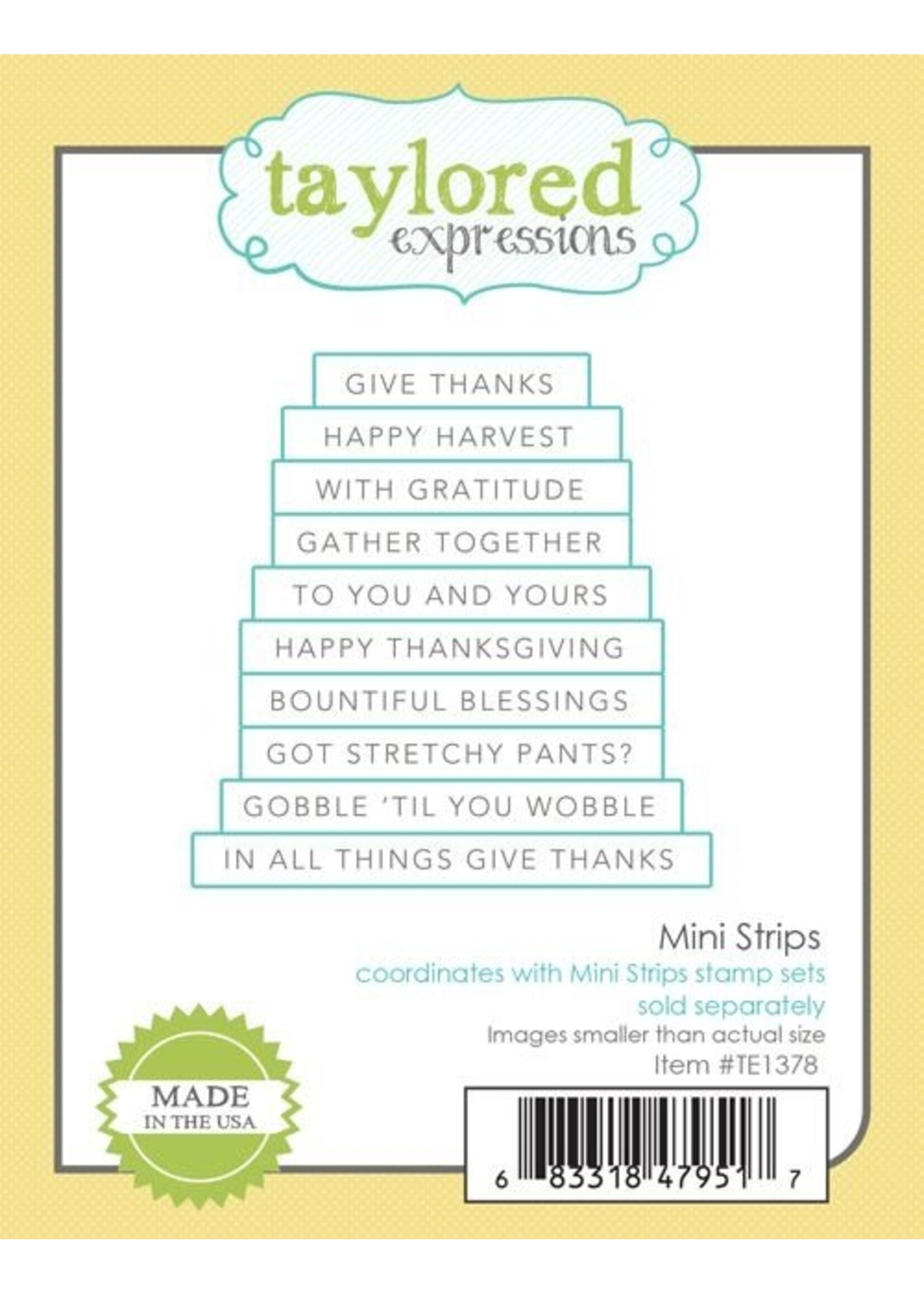 Taylored Expressions Stamp & Die Bundle, Mini Strips Birthday