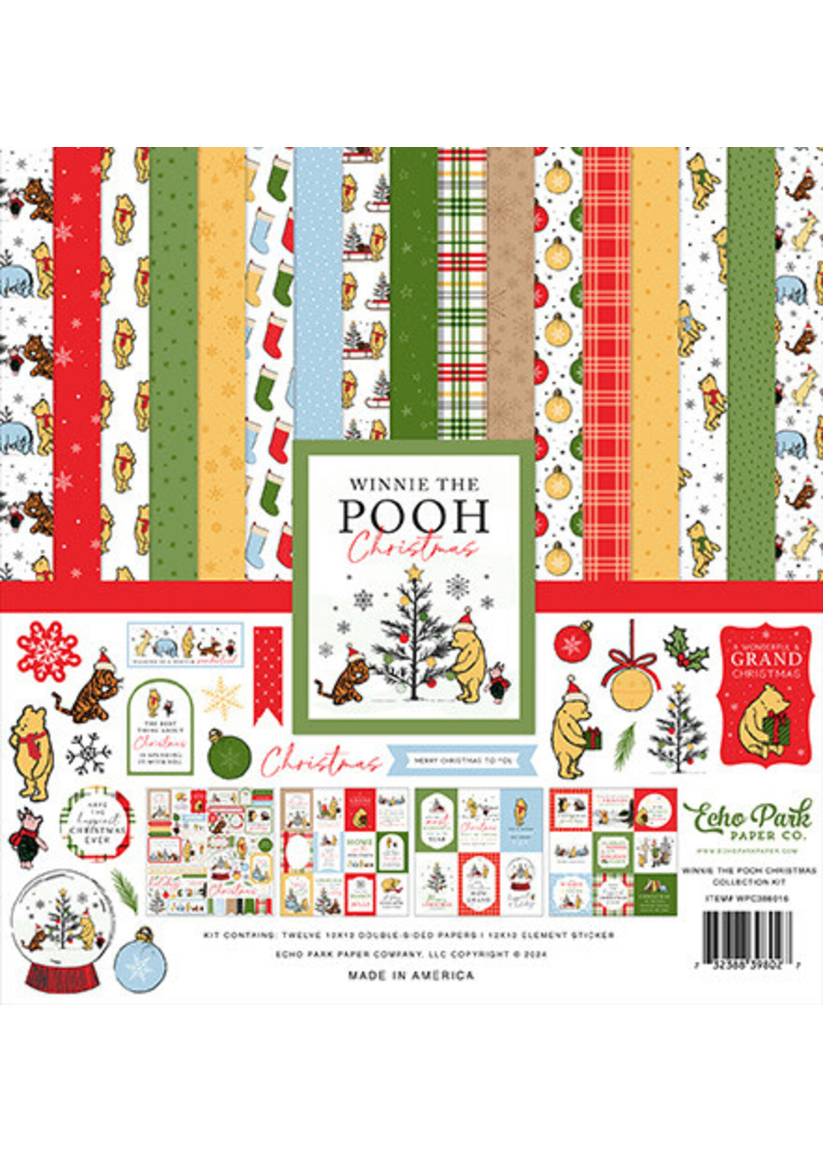 Echo Park 12x12 Collection Pack, Winnie the Pooh Christmas