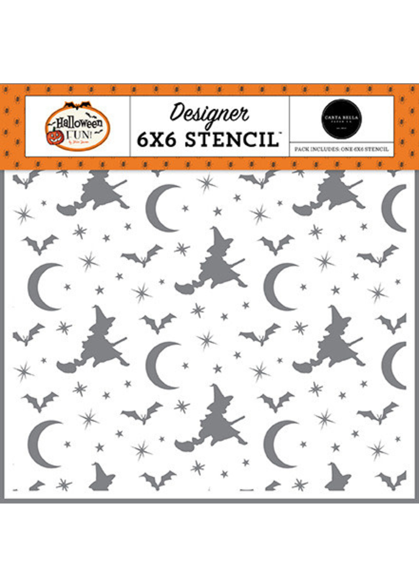 Carta Bella Carta Bella 6x6 Stencil, Witches Night Out