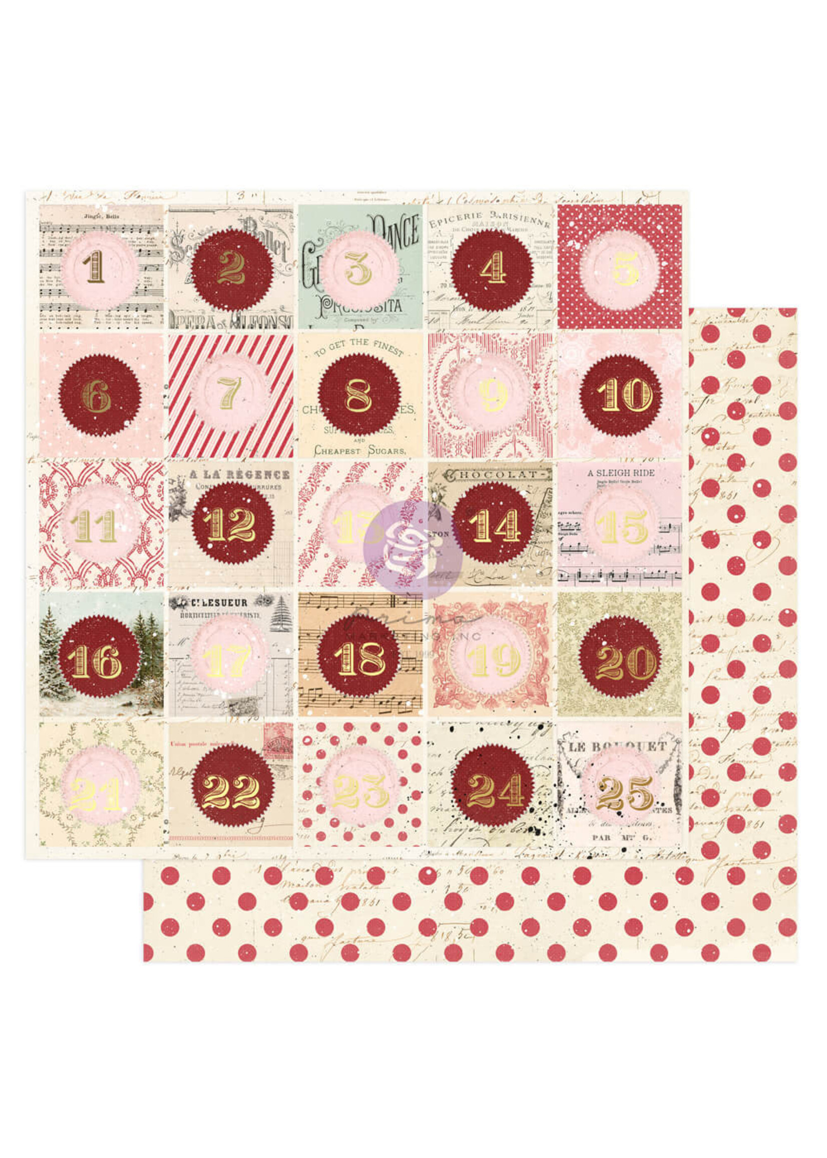 Prima Marketing 12x12 25 & Peppermint, Sweetest Advent