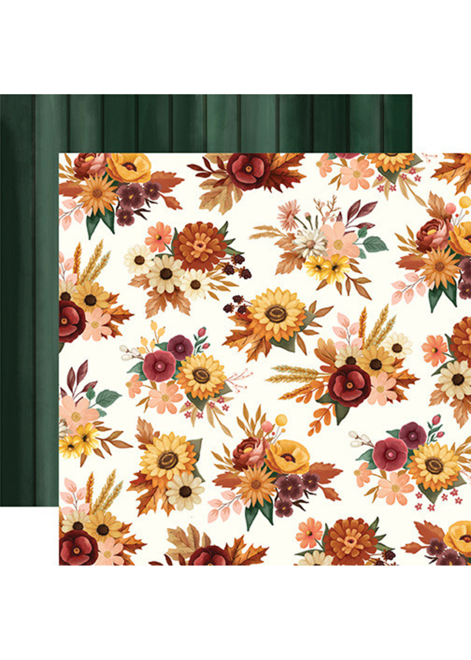 Carta Bella Carta Bella 12x12 Harvest, Fall Floral Bunches