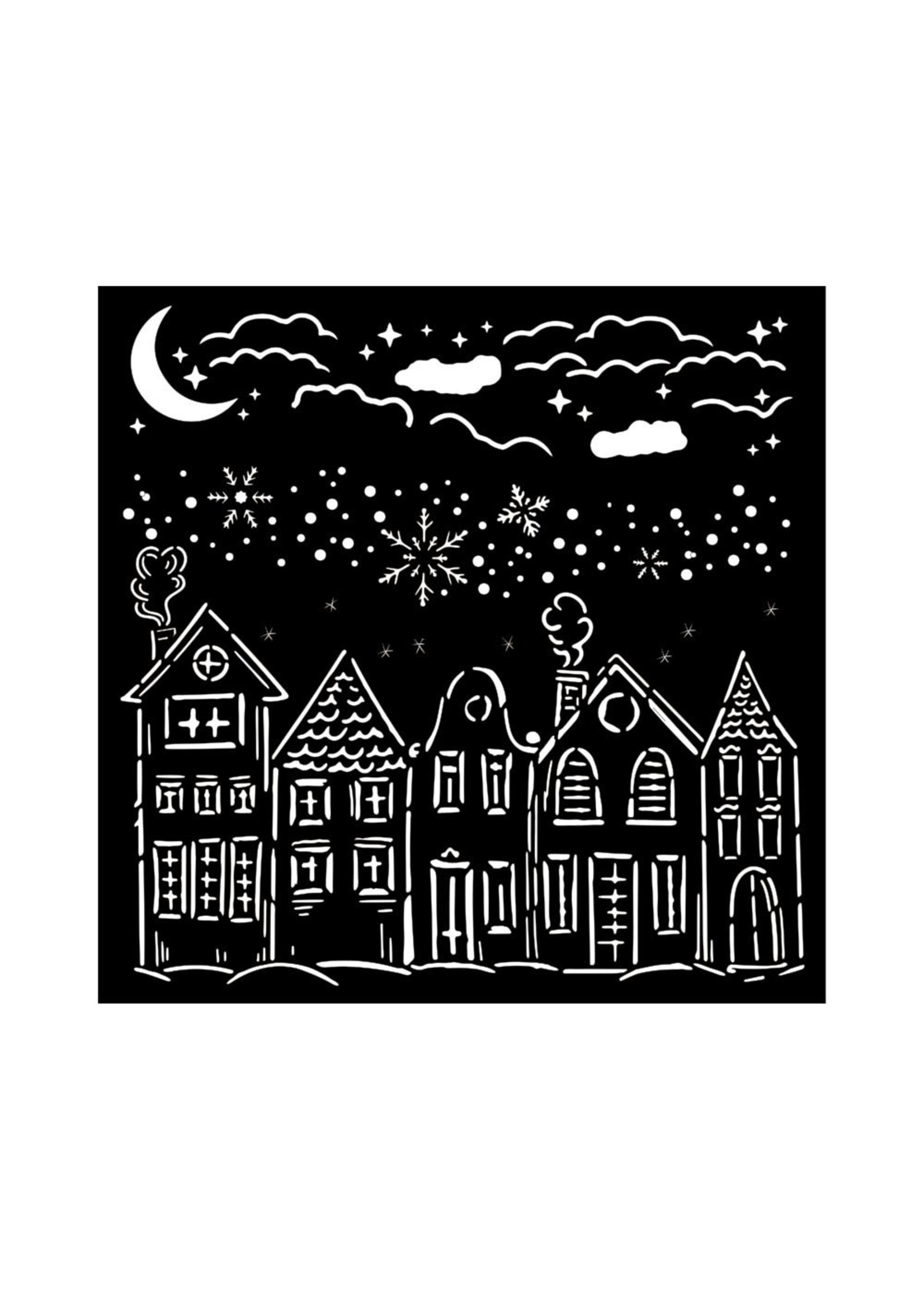 Stamperia Thick Stencil, Classic Christmas Houses