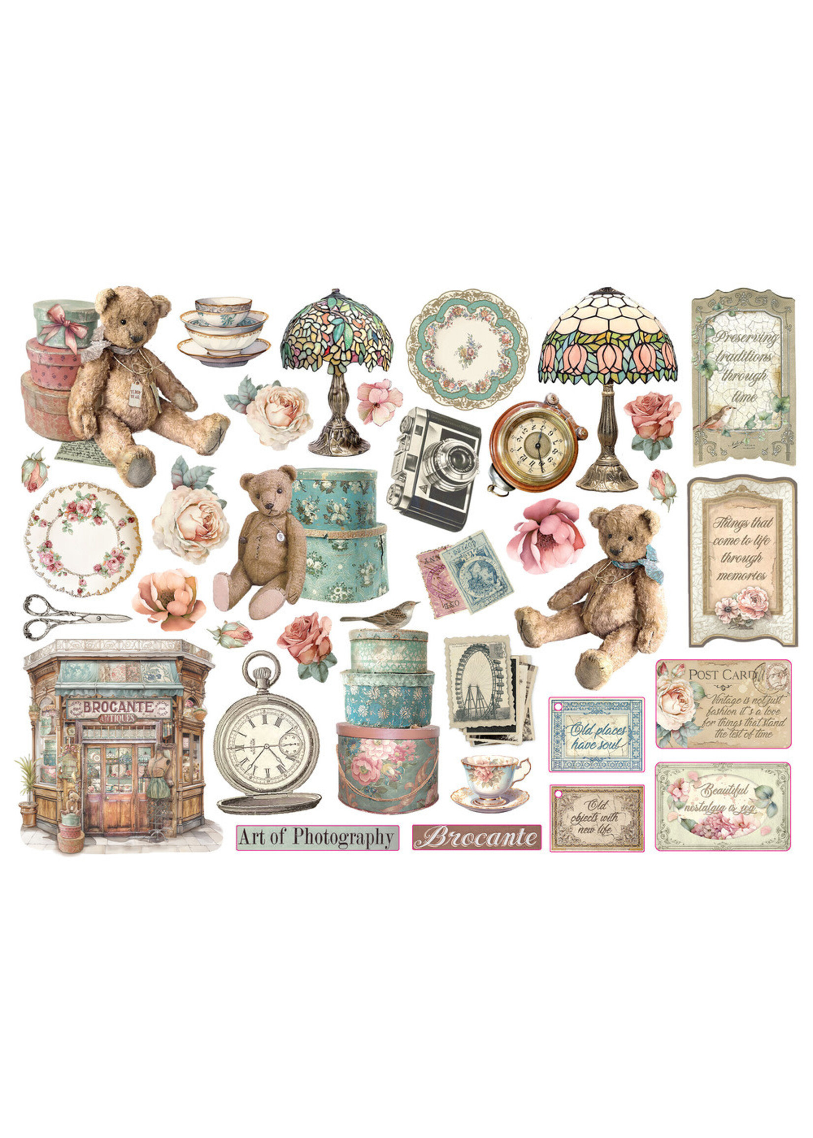 Stamperia Die Cuts, Brocante Antiques