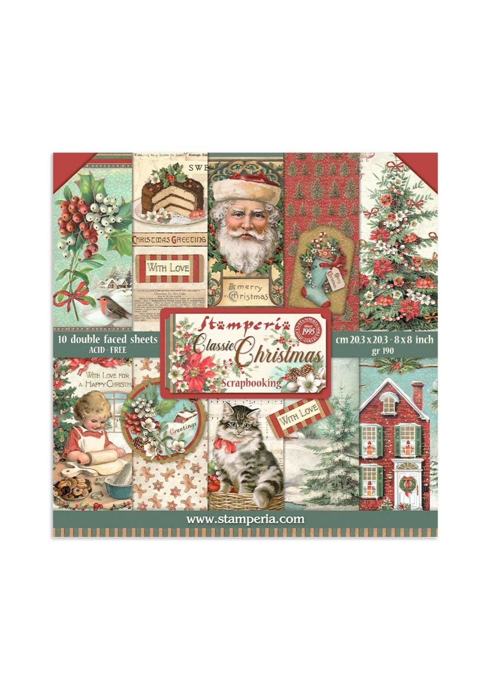 Stamperia 8x8 Collection Pack, Classic Christmas