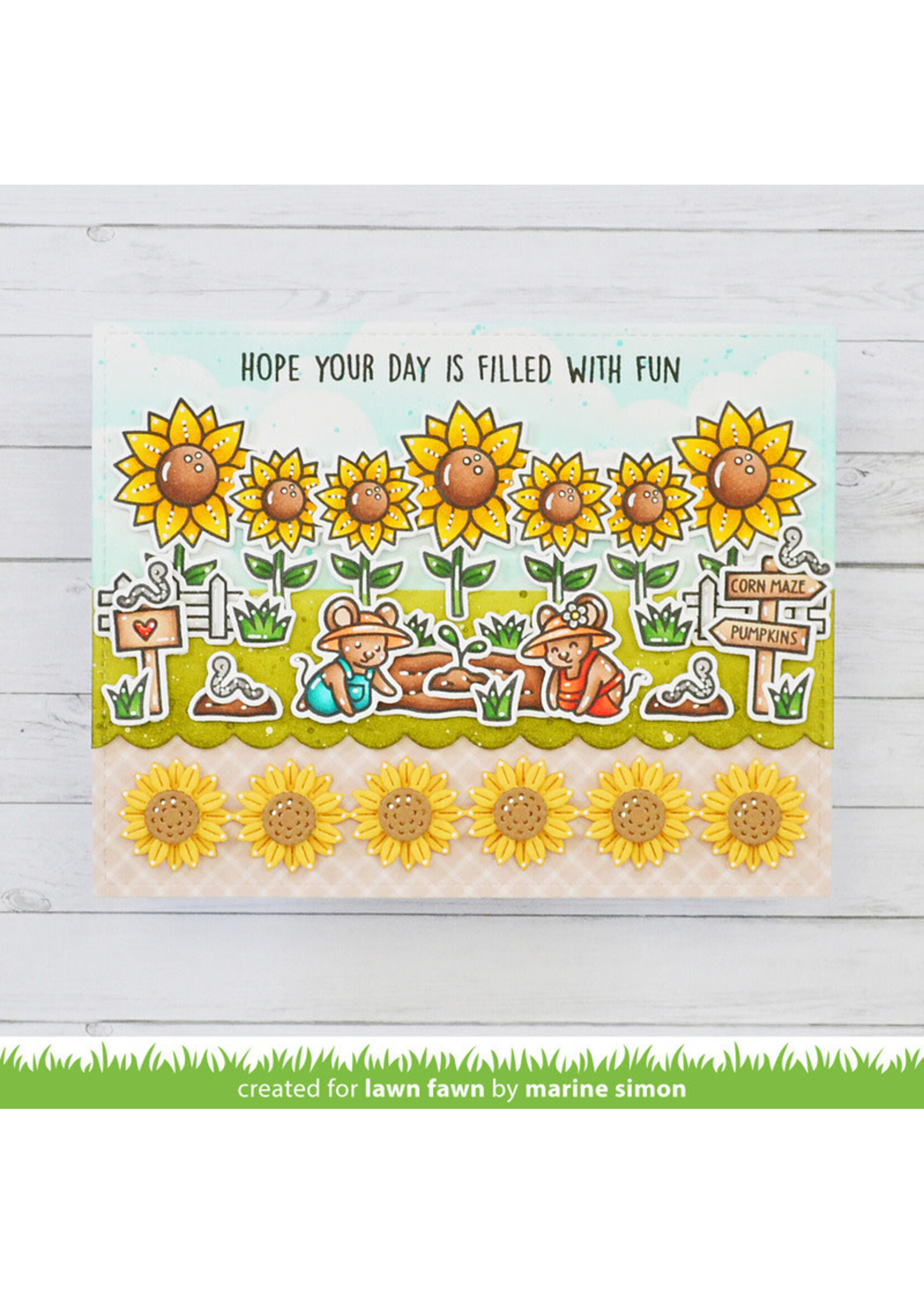 Lawn Fawn Die, Sunflower Border